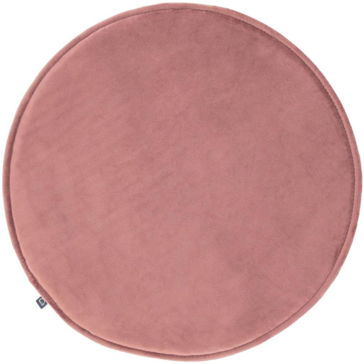Stuhlkissen Sitzkissen rund Rimca Samt Stoff rosa 35x35