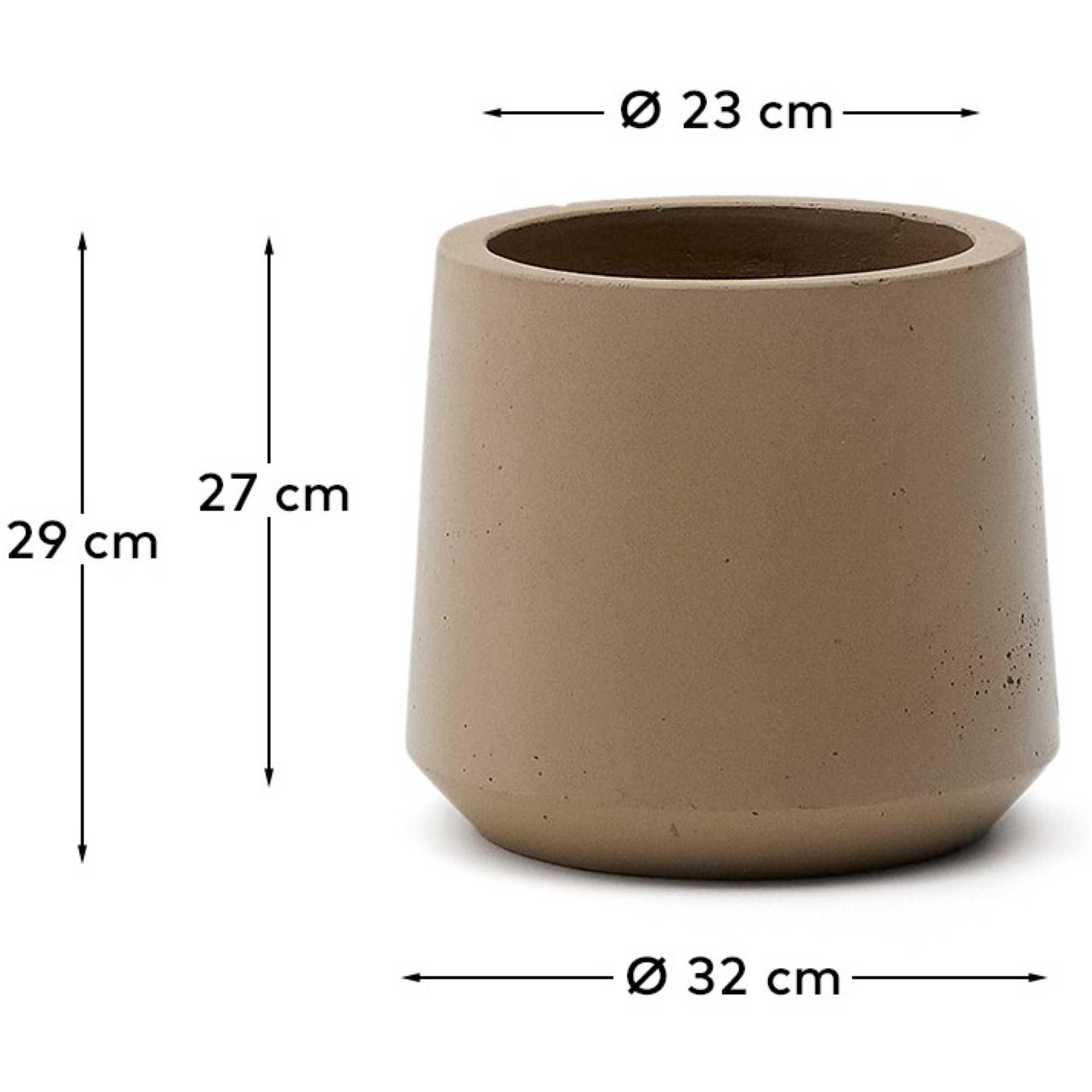 Blumentopf Calun aus Zement in Beige 32x32