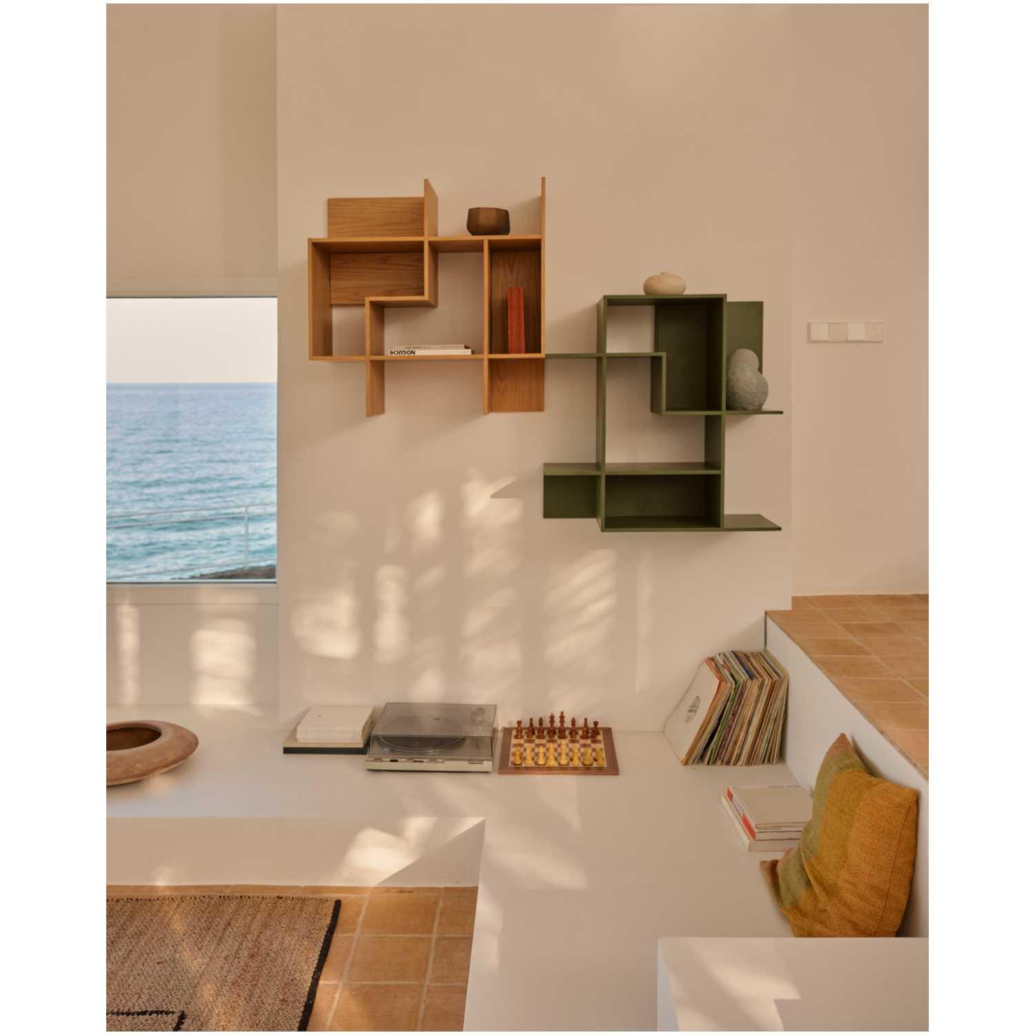 Modular Wandregal Ina Eichenfurnier natur 80x80