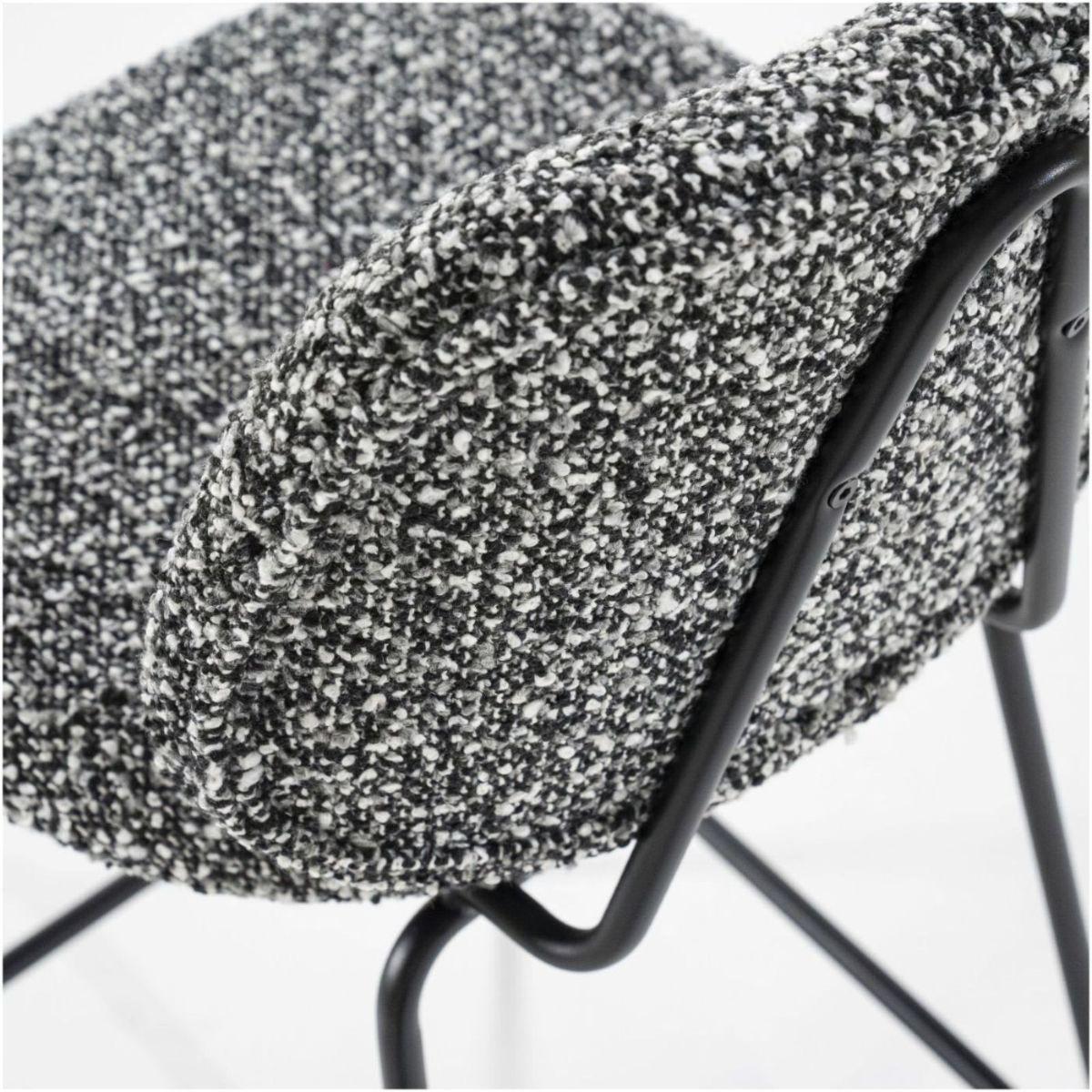 Barhocker Bella Bouclé Stoff schwarz Sitzhöhe 66