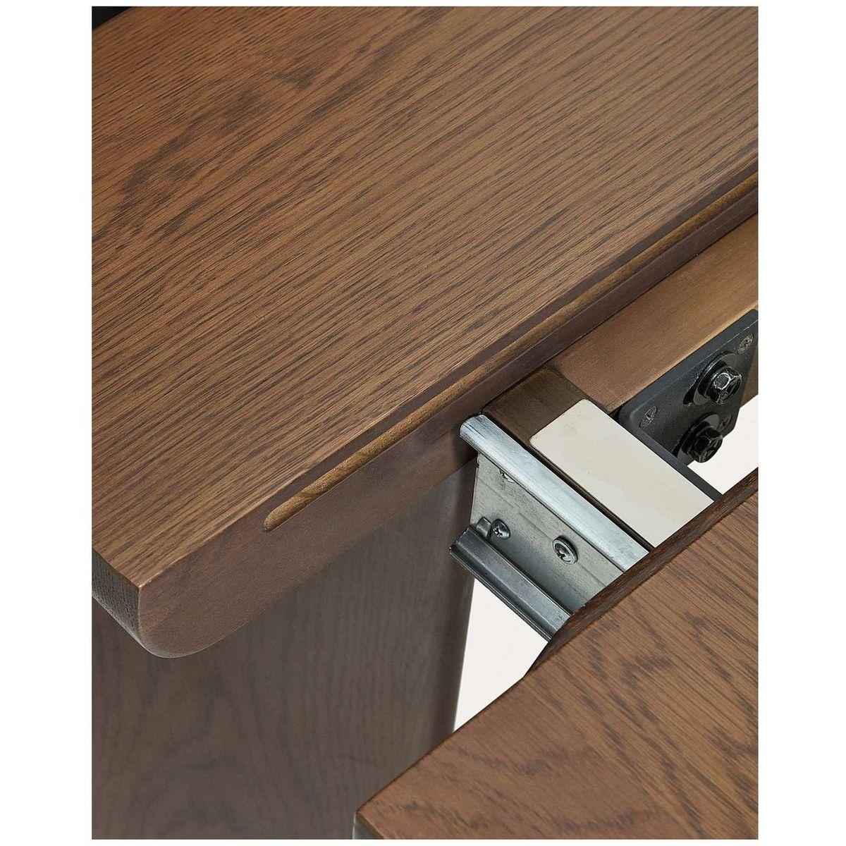 Esstisch Ausziehtisch Jondal Massivholz und Eichenfurnier nussbaumfinish 100 % FSC - Grösse: 200-286x100 cm
