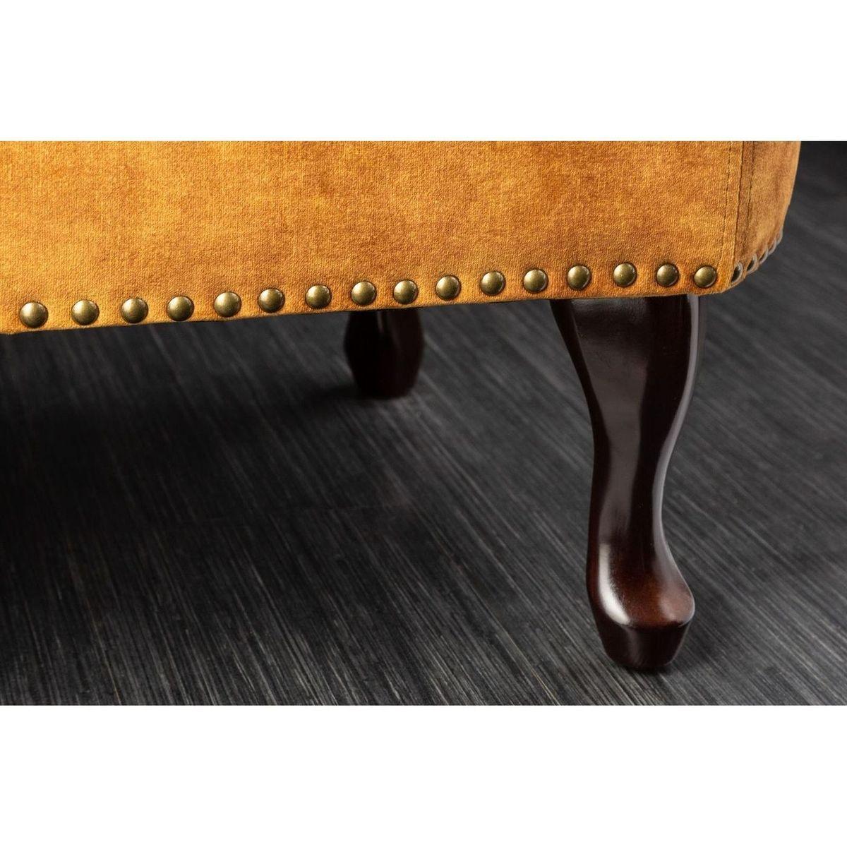 Chesterfield Recamiere Samt senfgelb