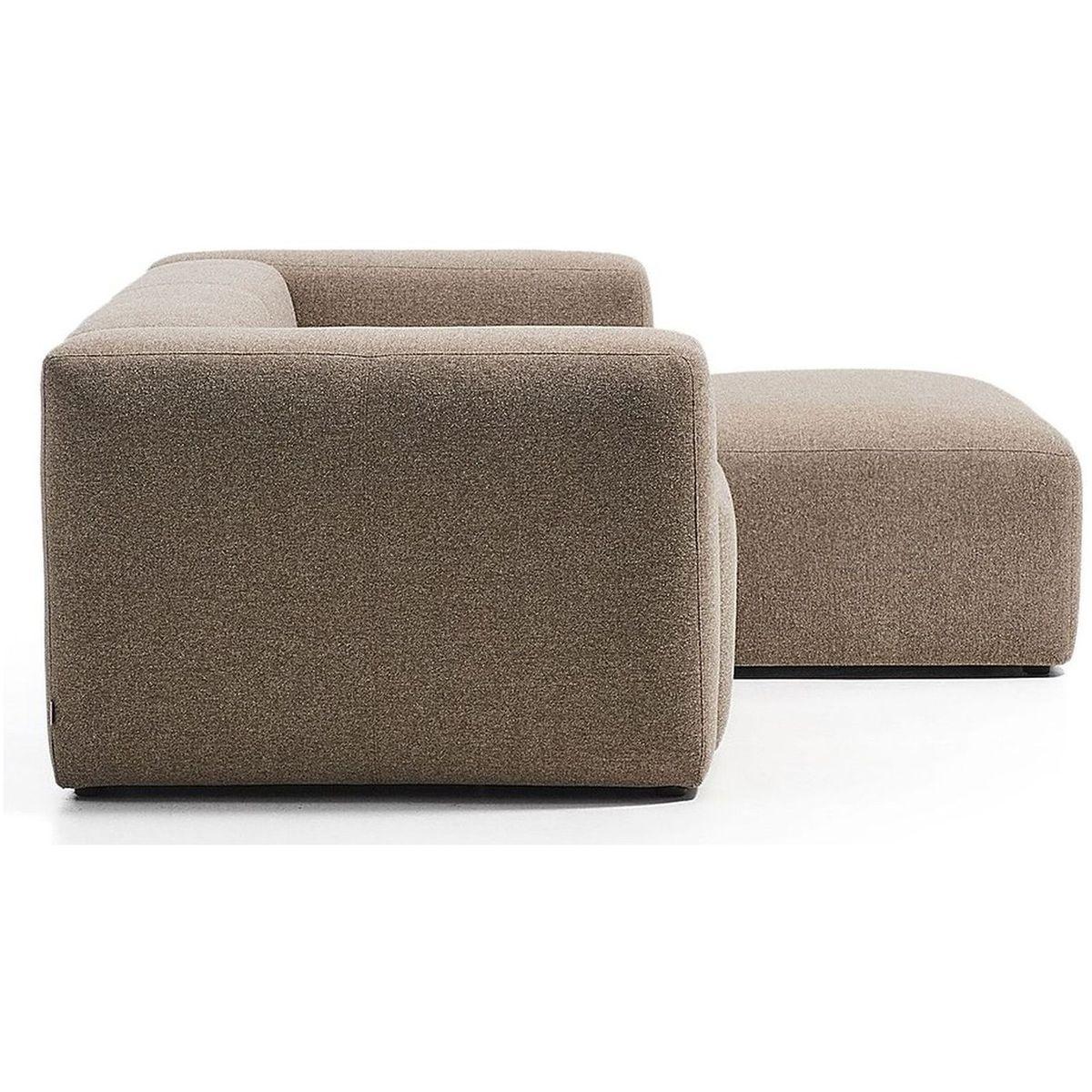 2-Sitzer-Sofa Blok mit Chaiselongue rechts in brauner Chenille 240 cm FSC Mix Credit