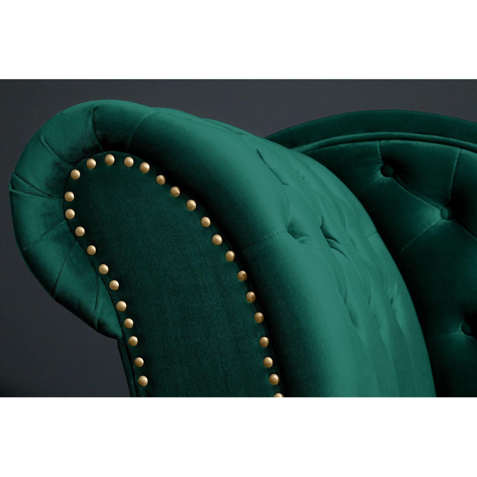 Chesterfield Recamiere smaragdgrün Samt