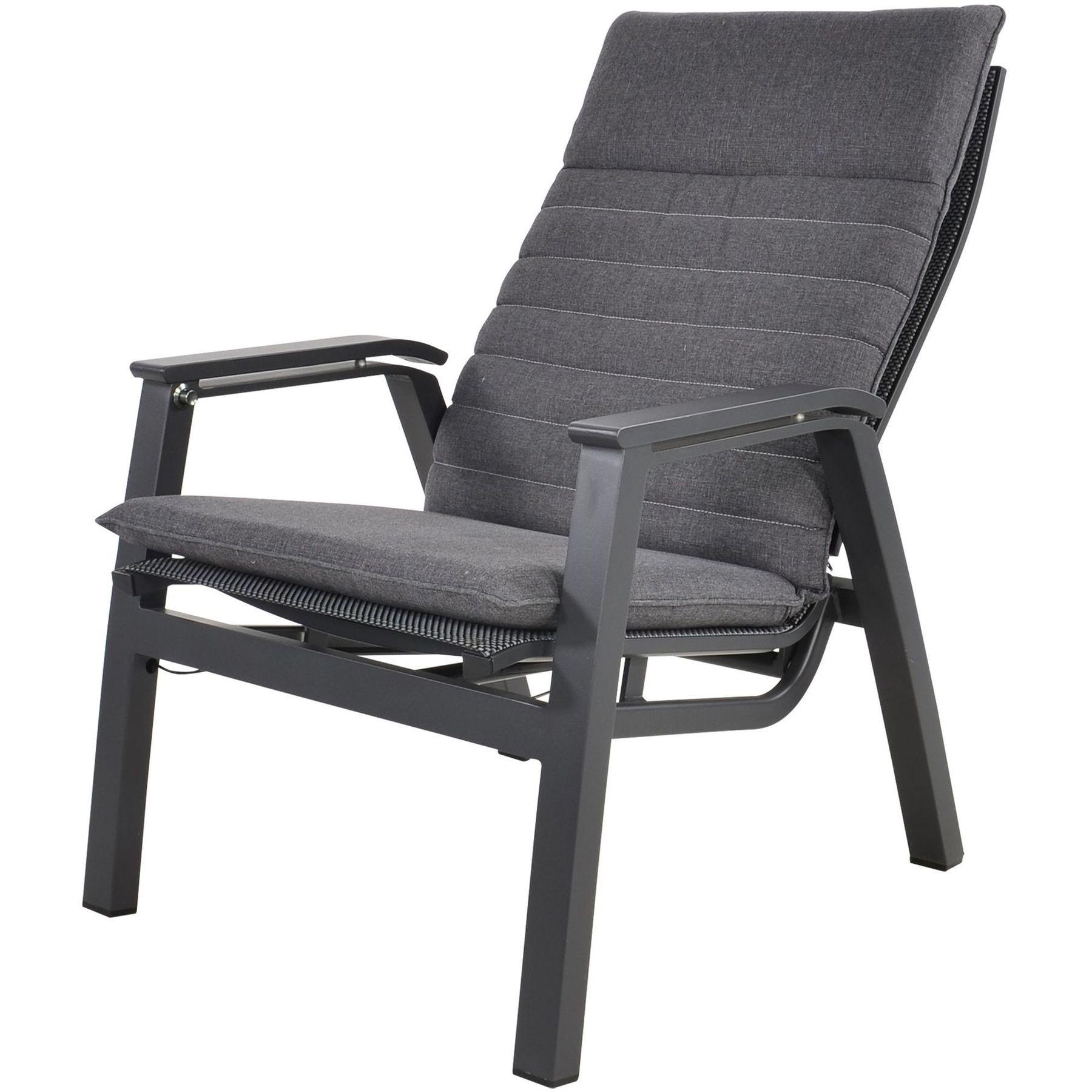 Garten Loungestuhl verstellbar Anni Aluminium grau (mit Funktion)