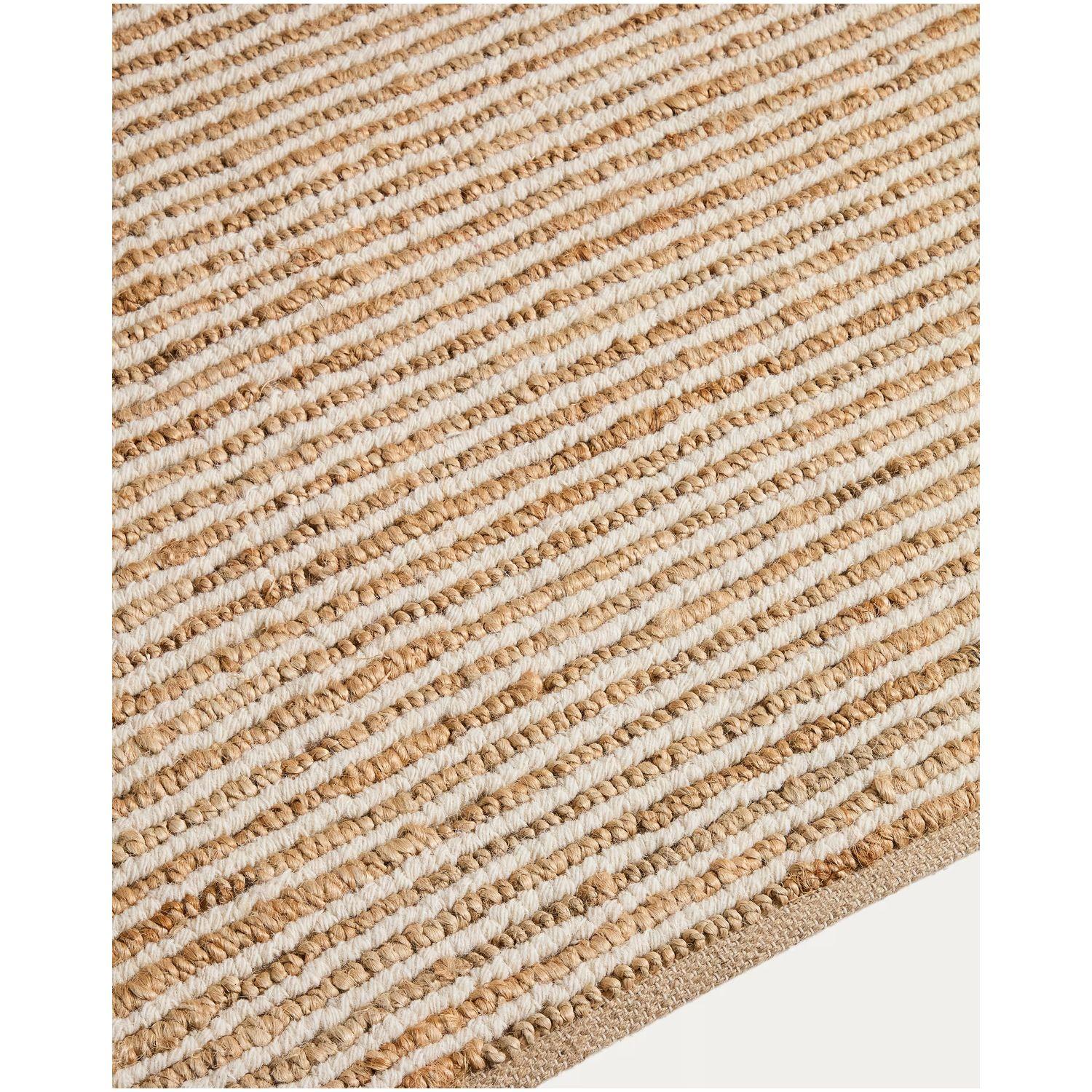 Teppich Derule aus Jute und Wolle in Beige 200x300