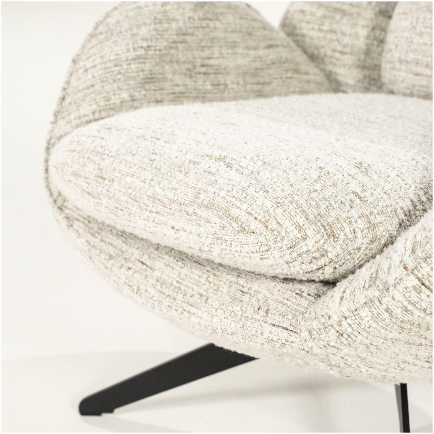 Relaxsessel drehbar mit Hocker Zora Stoff beige