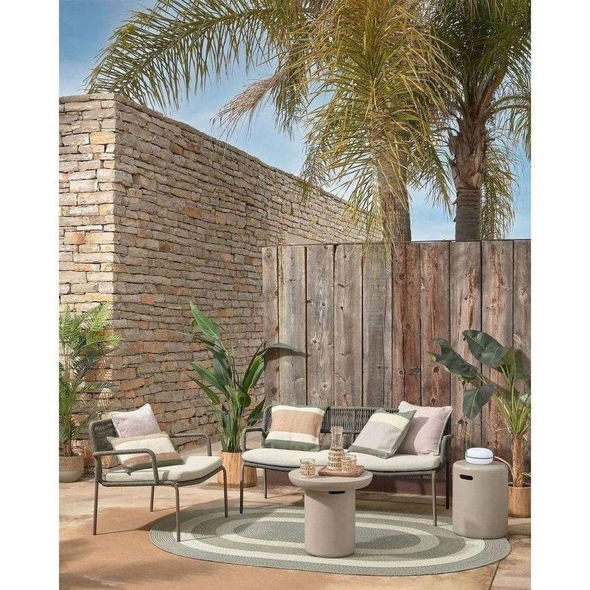 Gartenhocker rund Taimi Zement grau 35x35