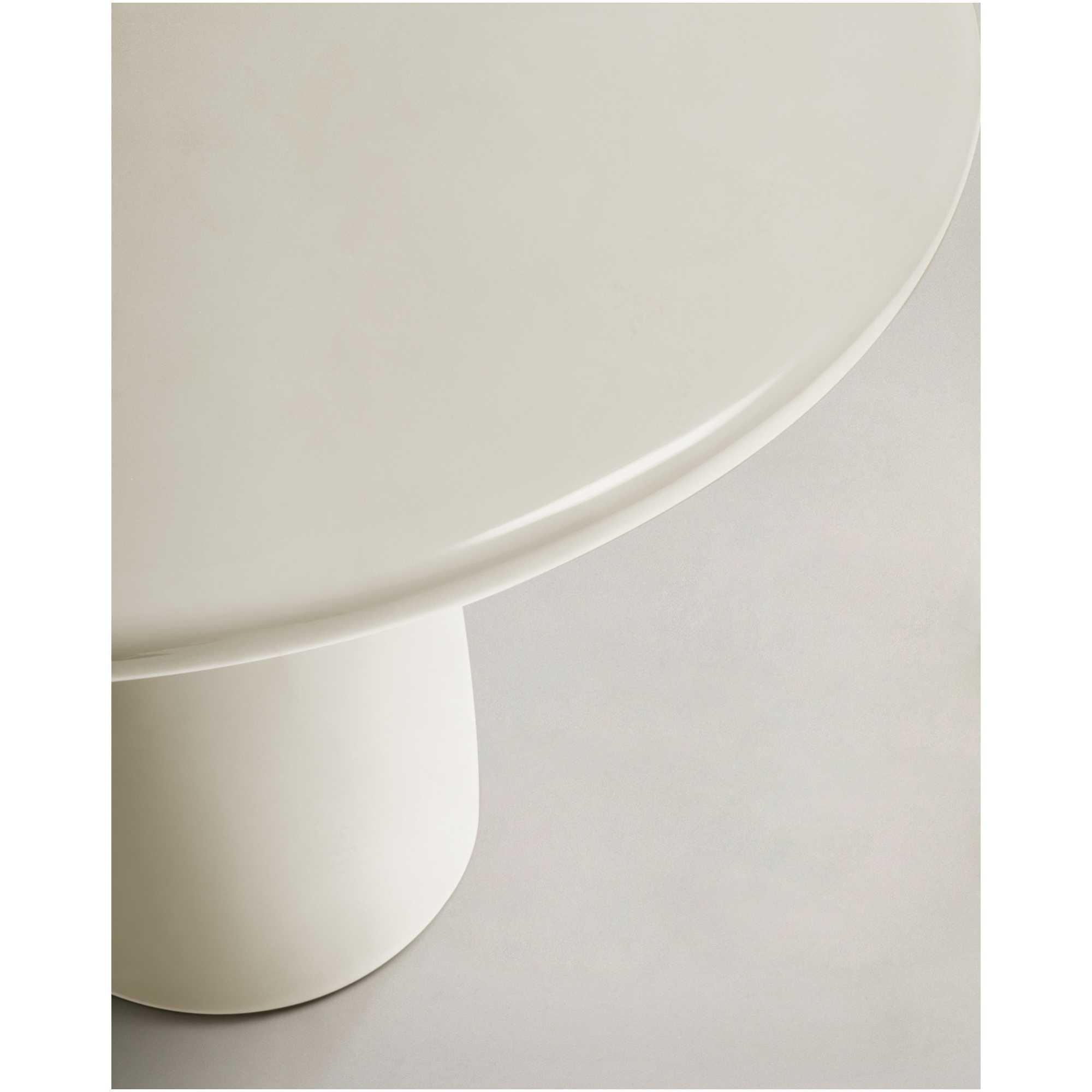 Couchtisch Albanella aus Zement mit glänzend weissem Finish 65x65
