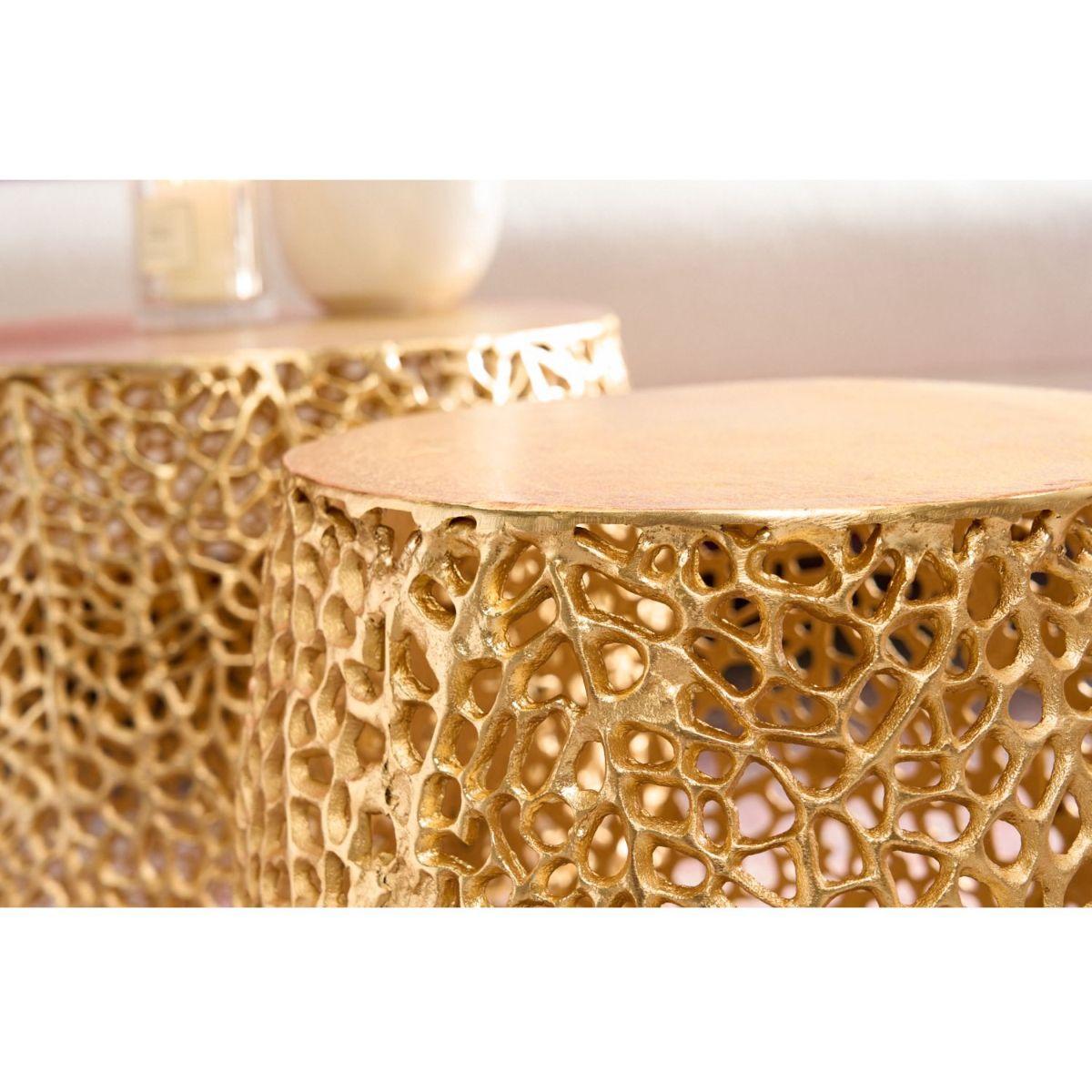 Beistelltisch Abstract Metall gold (2er-Set)