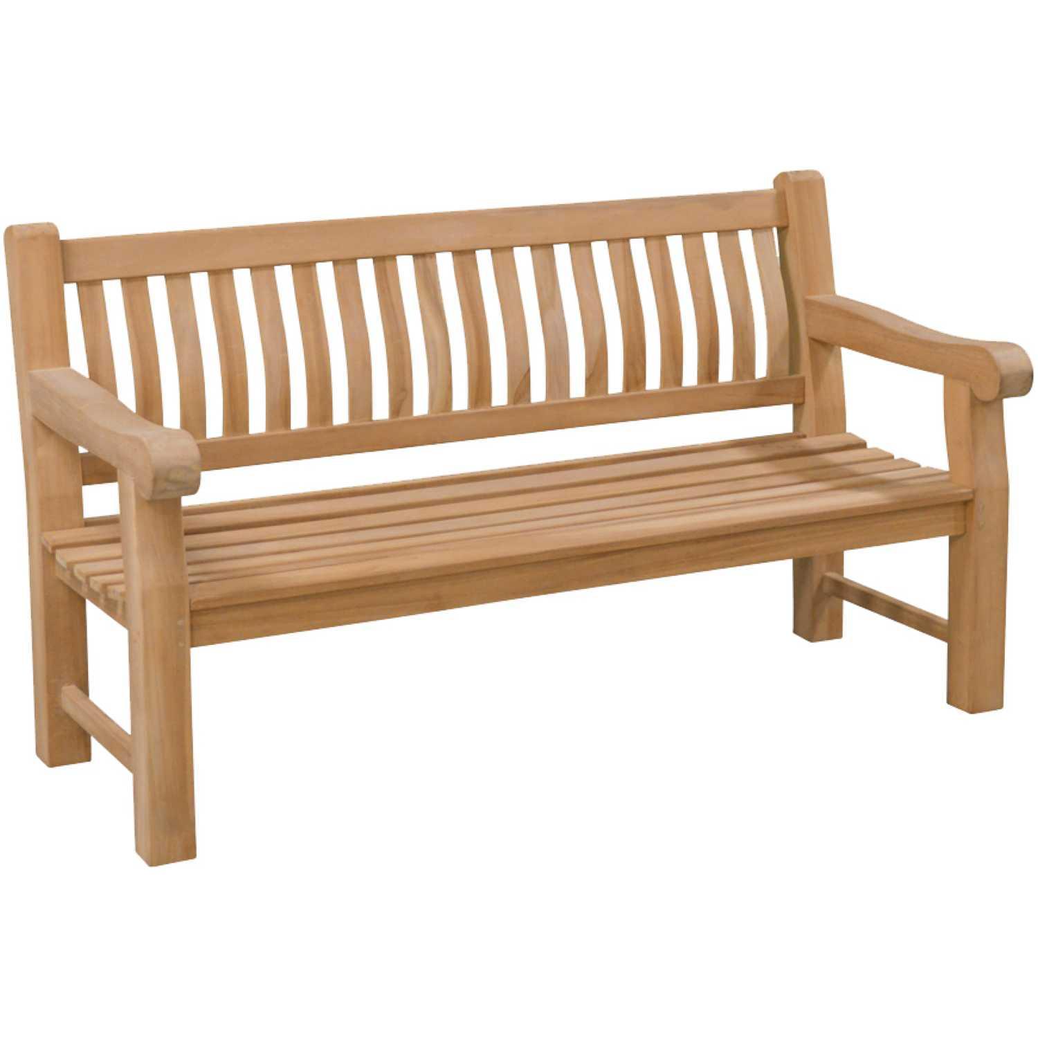 Gartenbank Holzbank Yannick Big Teakholz massiv unbehandelt - Breite: 166