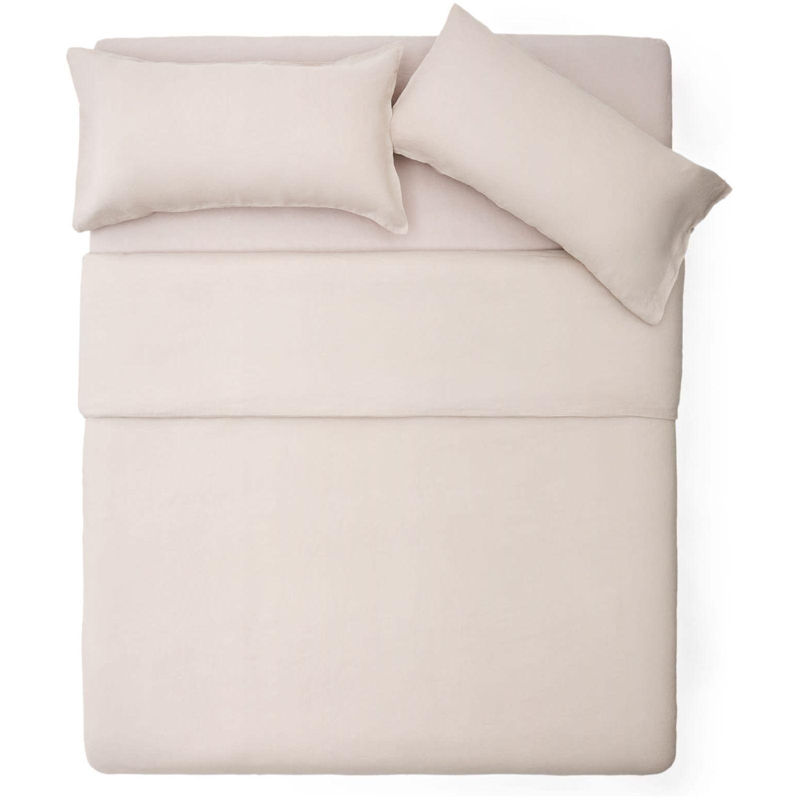 Set Simmel Bezüge für Bettdecke 240x260 Kopfkissen 45x110 Baumwolle Leinen Farbe grau Bett von