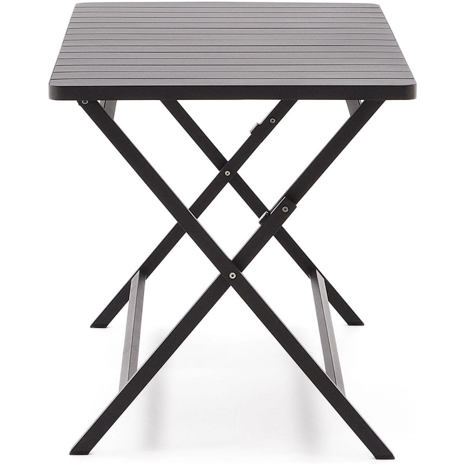 Garten Klapptisch quadratisch Torreta Aluminium dunkelgrau 140x70