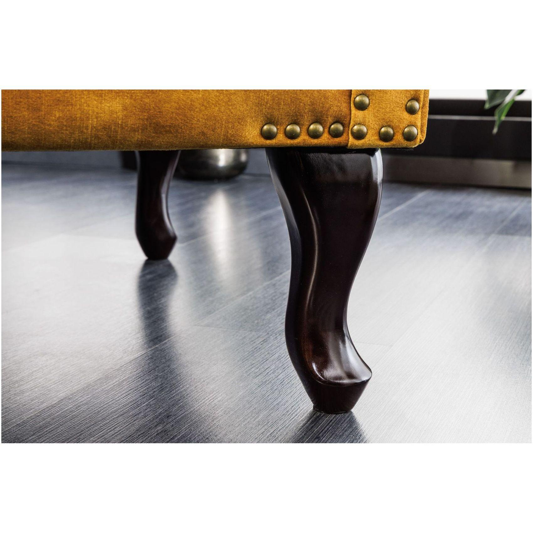 Chesterfield Ohrensessel Samtstoff senfgelb
