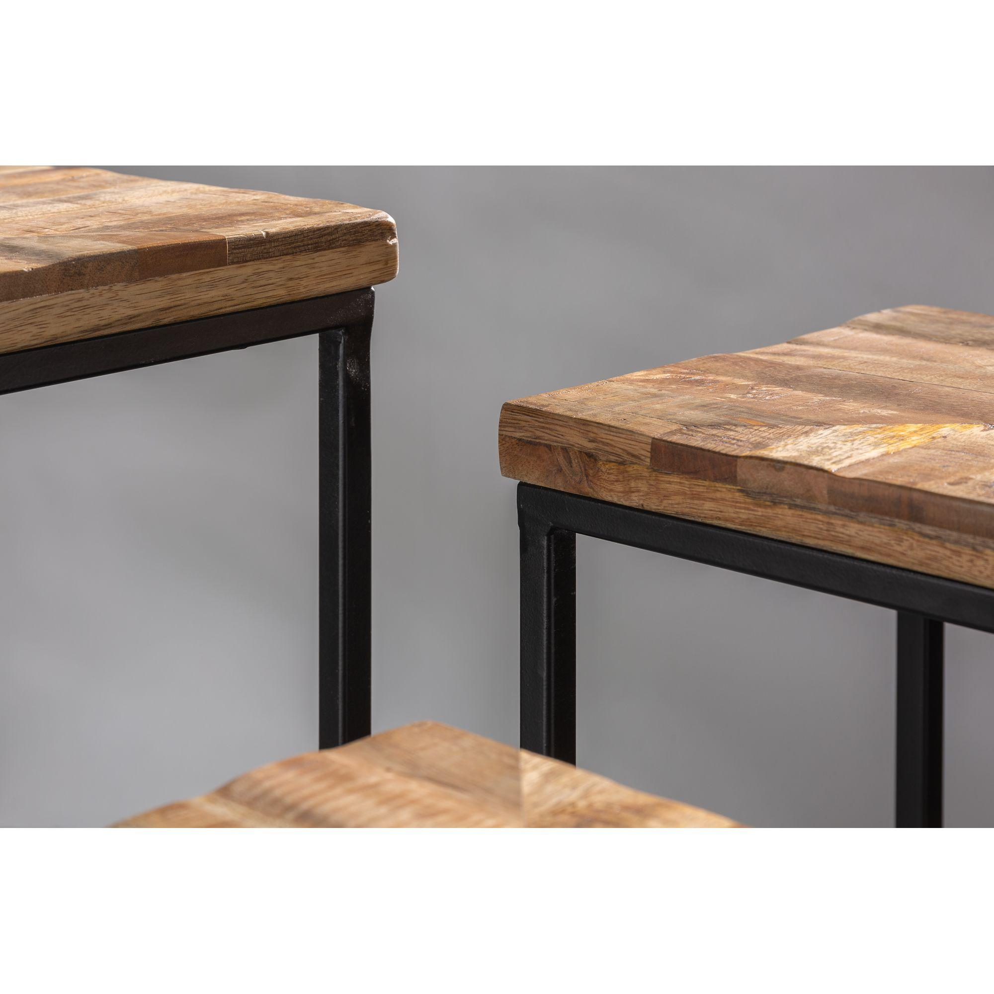 Beistelltisch Loft Mangoholz vintage (3er-Set)