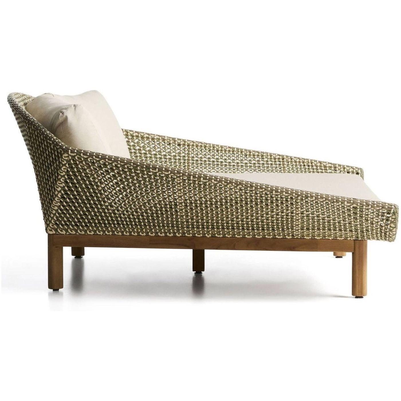 Liegeinsel 2er-Sonnenliege Olbia synthetisches Rattan Teakholz massiv FSC 100%