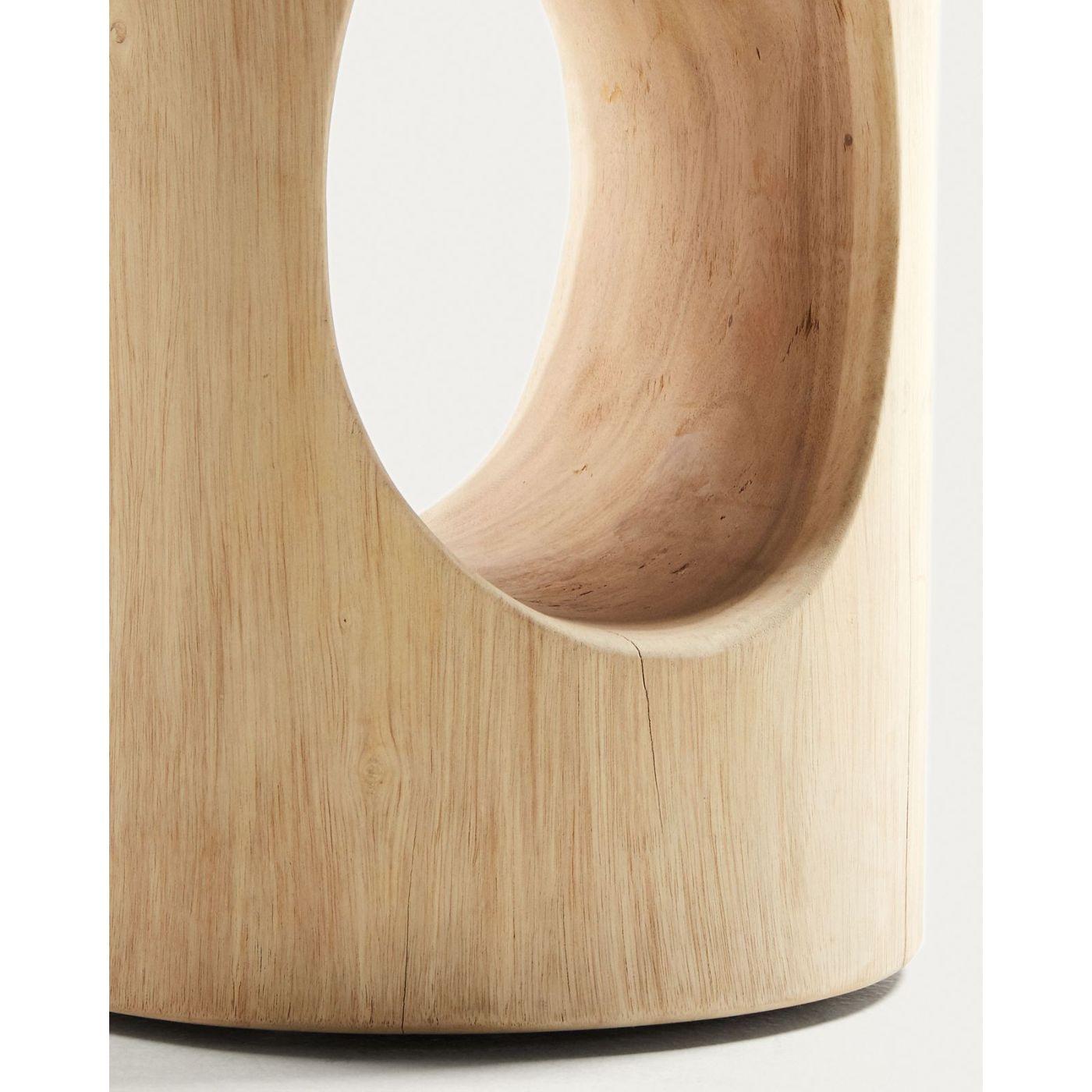 Beistelltisch Holzhocker rund Block Mungurholz Natur 30x30 UNIKAT