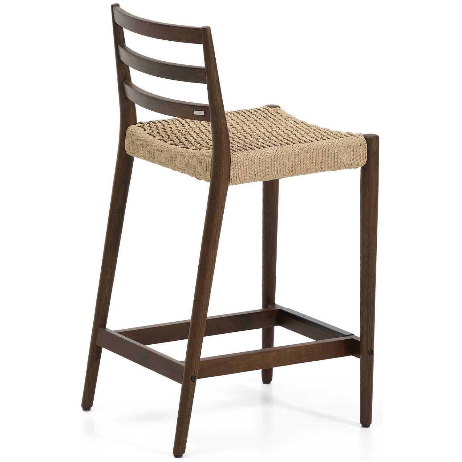 Barhocker Analy Eichenholz massiv Nussbaum-Finish Sitzhöhe 65 100% FSC