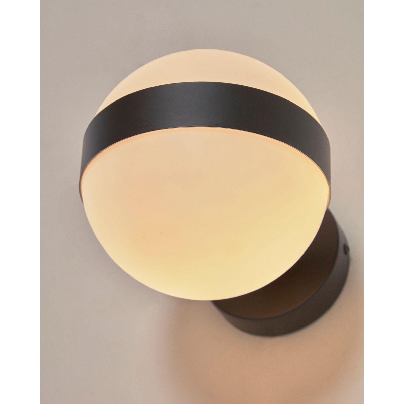 Wandleuchte Anasol Metall schwarz Glas weiss