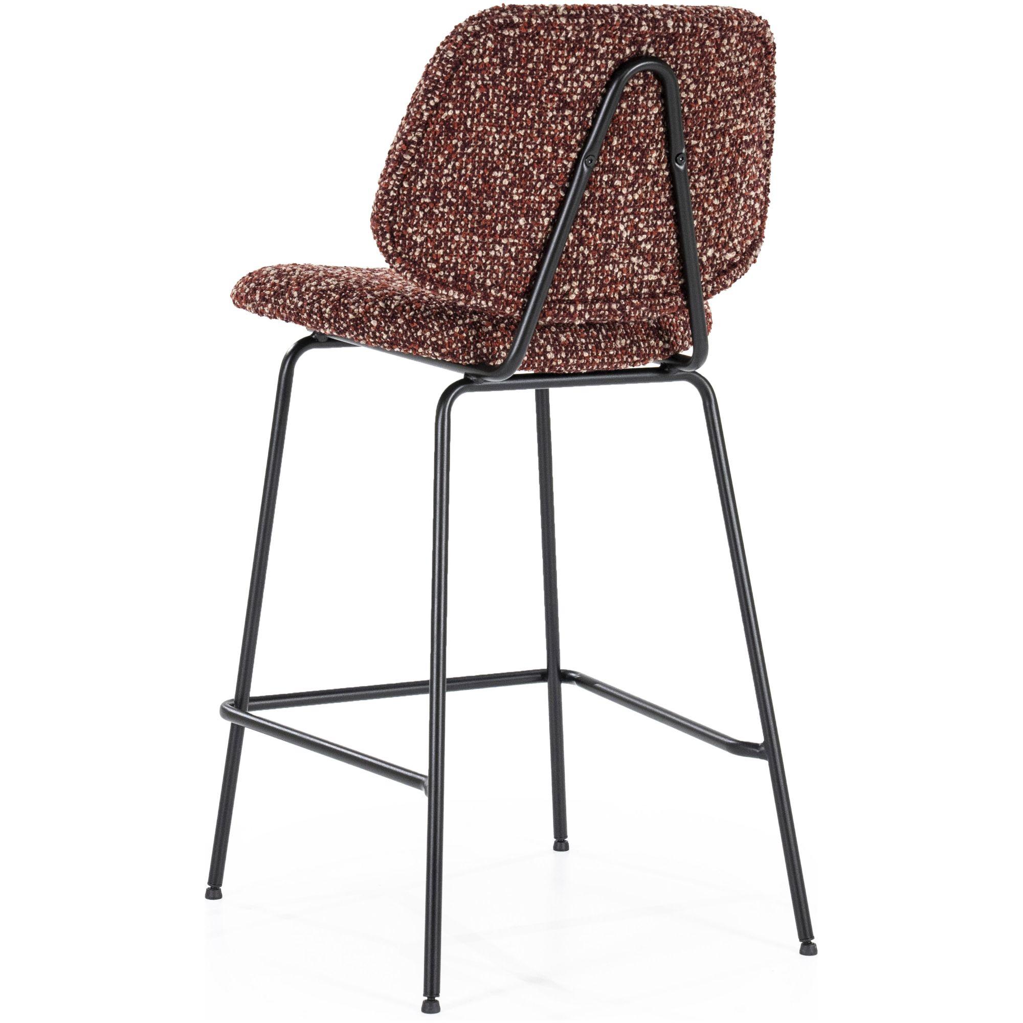 Barhocker Bella Bouclé Stoff rot Sitzhöhe 66