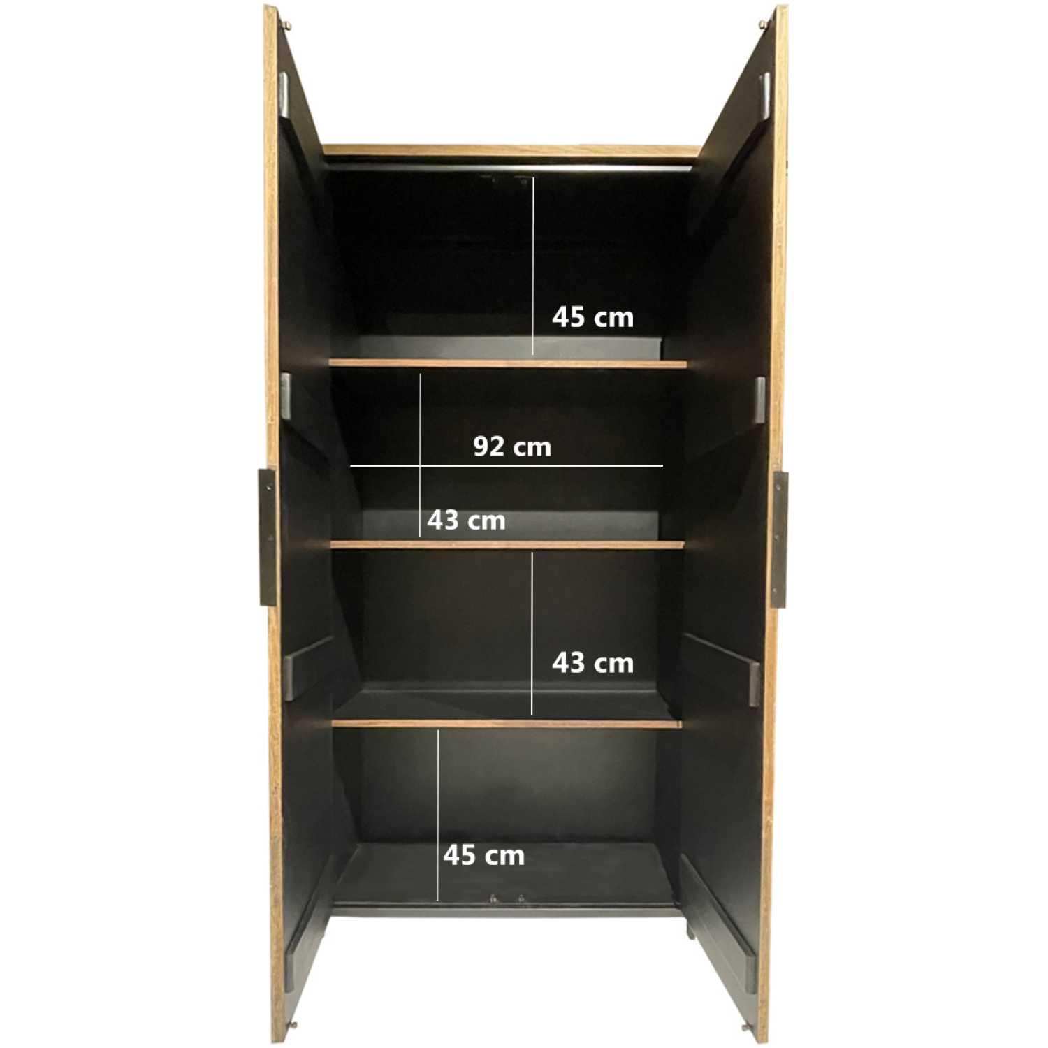 Holzschrank Tikky Teakholz vintage natur 100x195