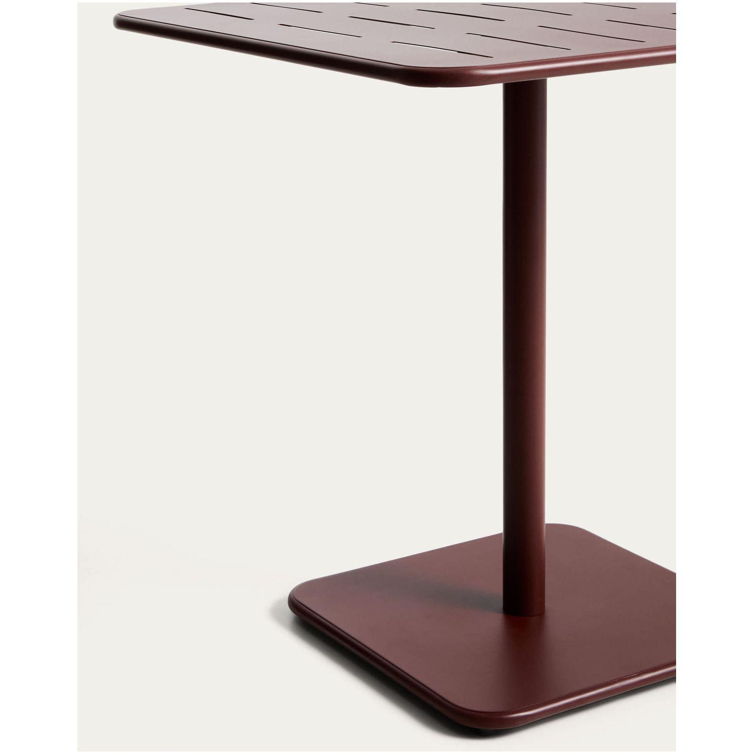 Gartentisch Bistro quadratisch Brai verzinkter Stahl granatarot 70x70