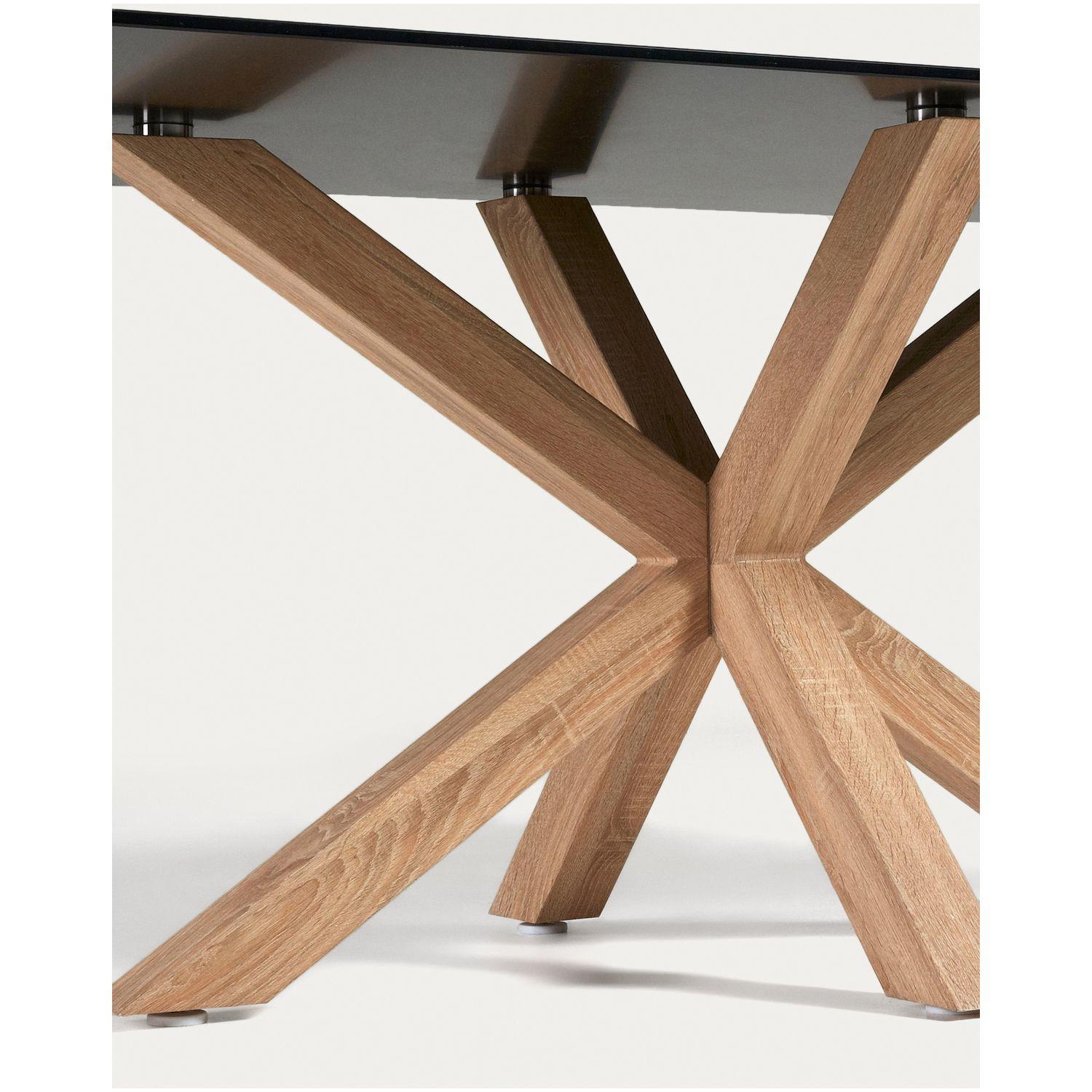 Argo table 180x100 cm, steel in sonoma and black glass