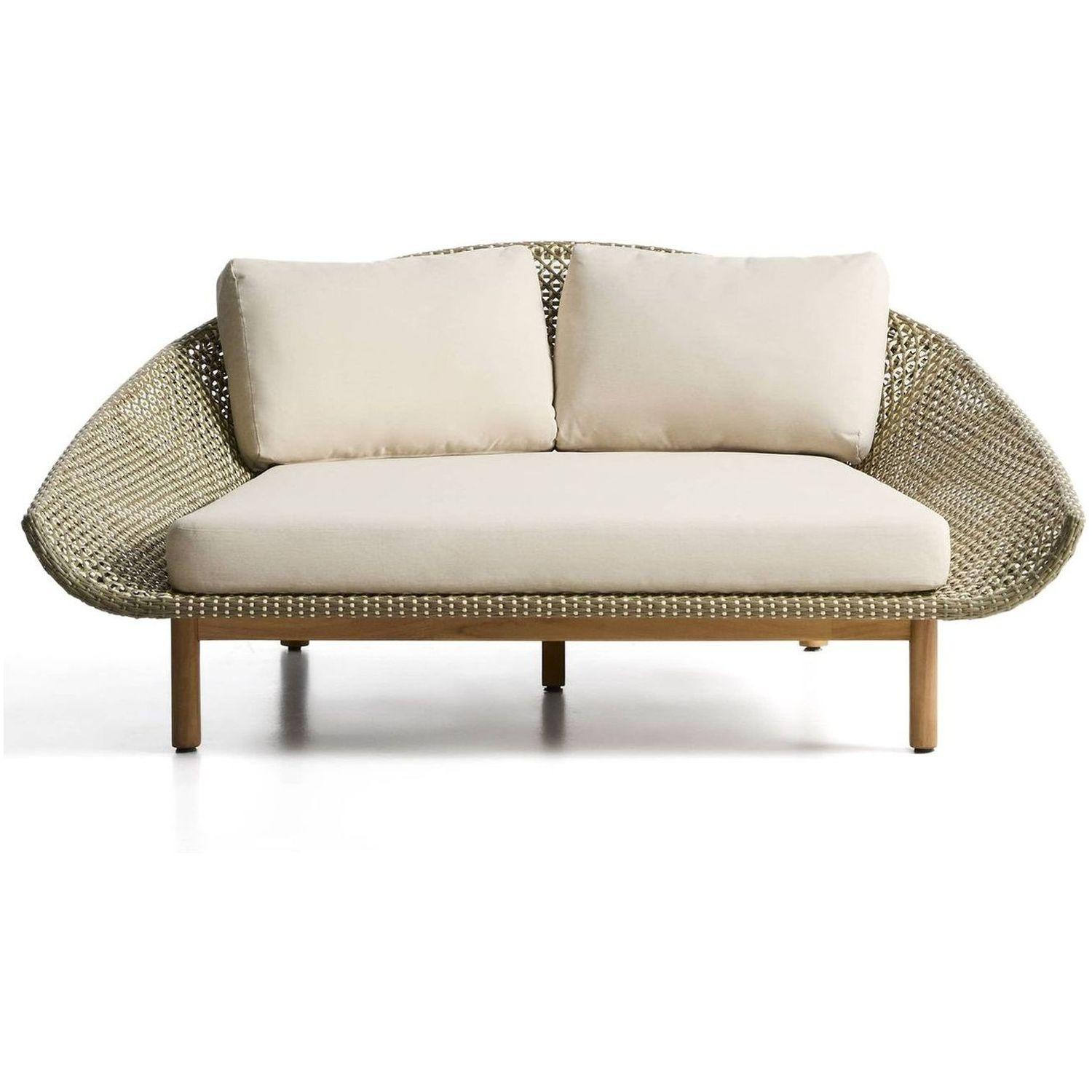 Liegeinsel 2er-Sonnenliege Olbia synthetisches Rattan Teakholz massiv FSC 100%