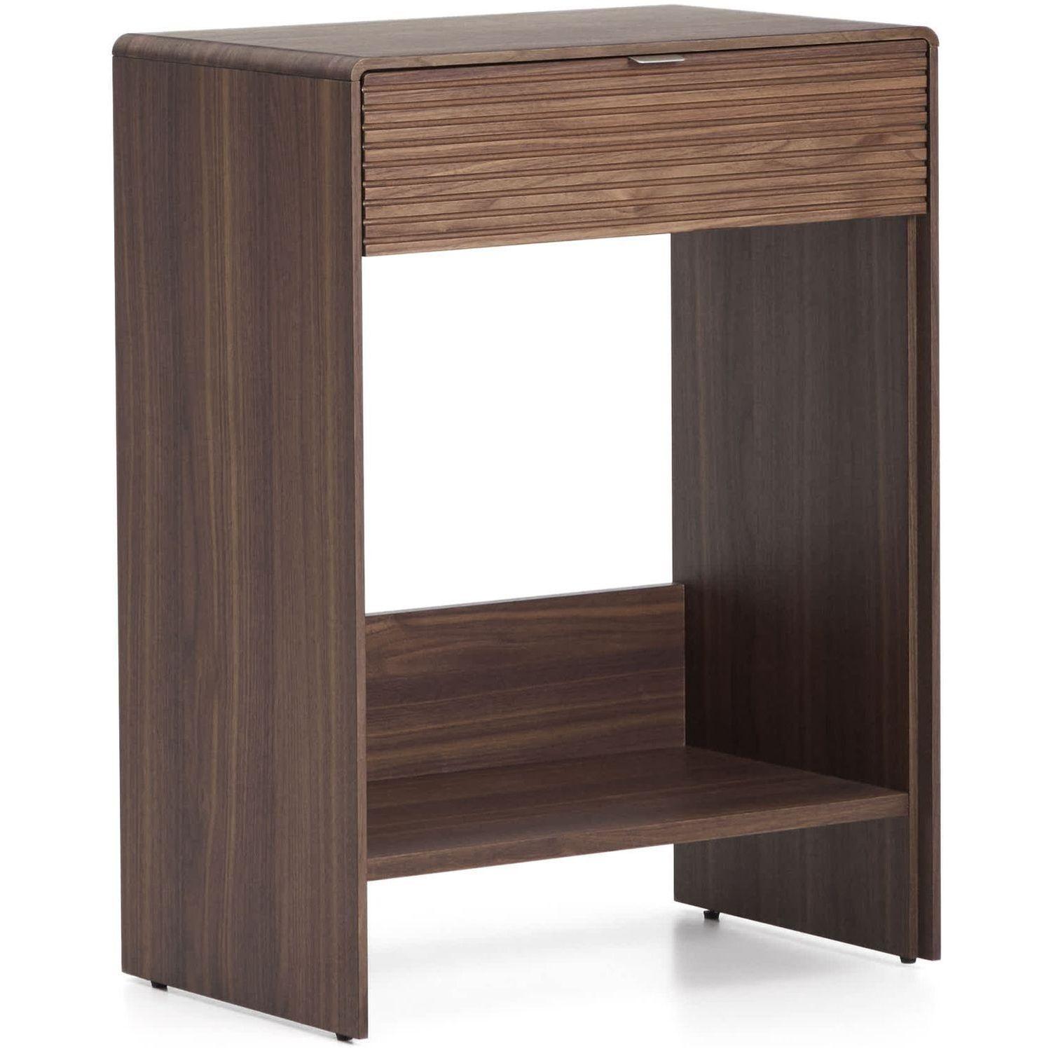 Konsolentisch Norlen mit Schublade und Regalboden in Nussbaumfurnier FSC Mix Credit 60x81