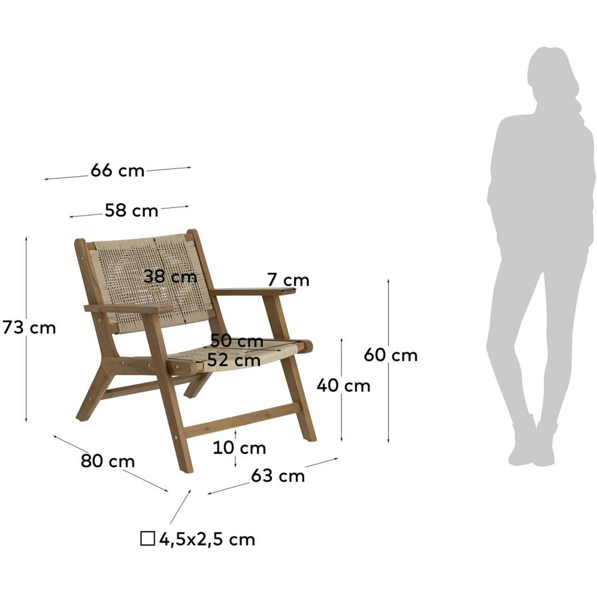 Holzsessel Geralda Geflecht Akazienholz FSC dunkel