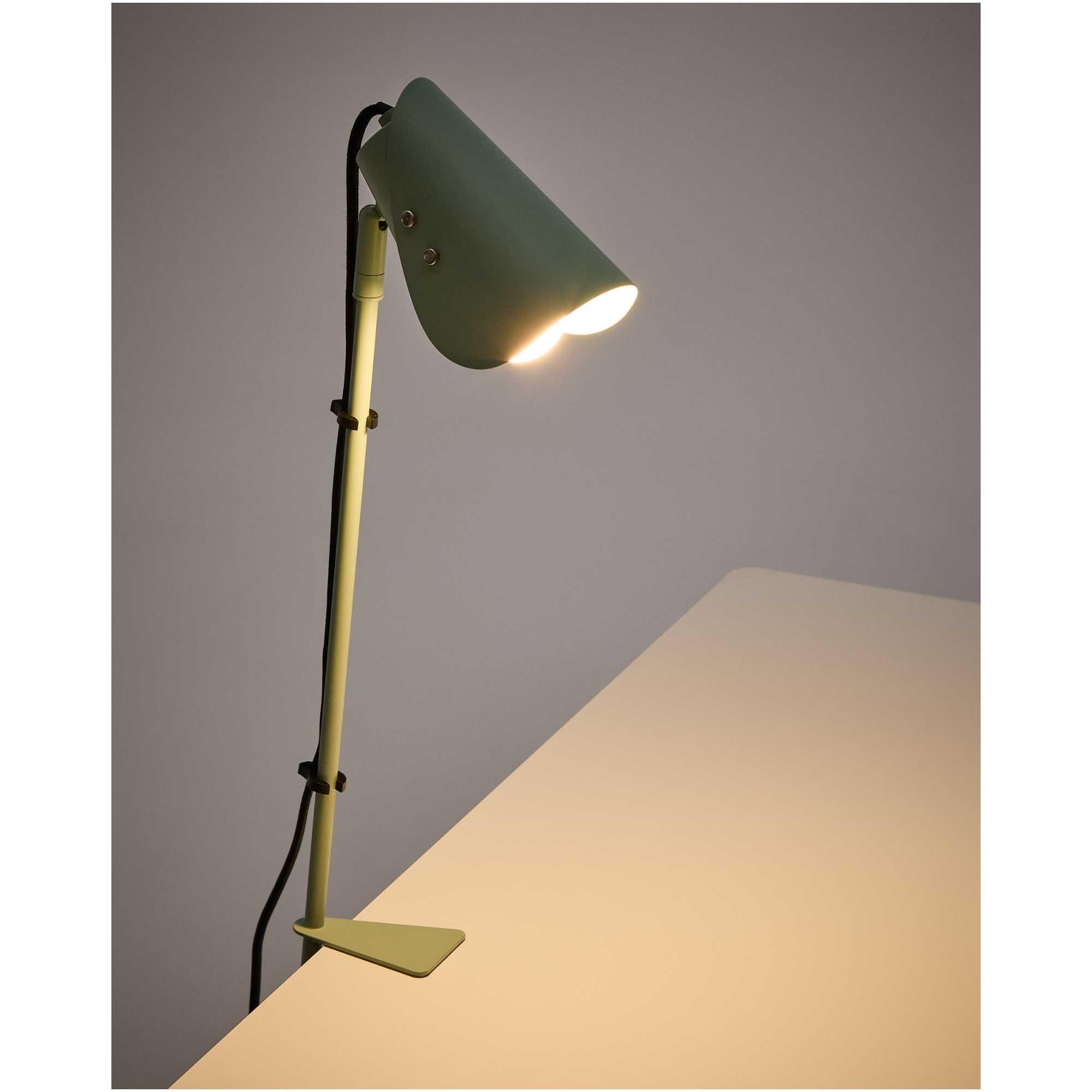 Schreibtischlampe mit Klemme Jula aus grünem Metall