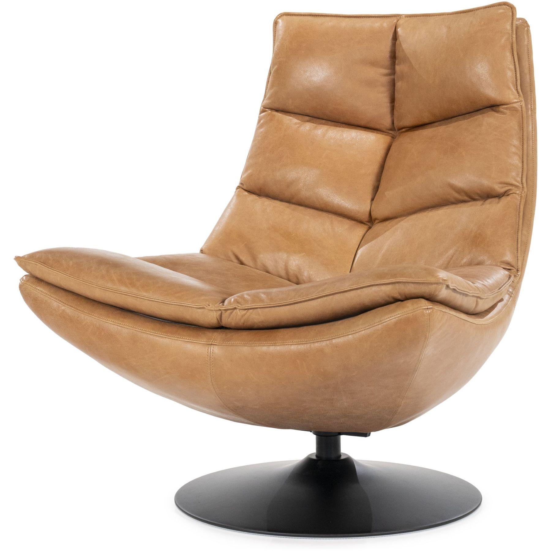 Drehsessel Relax Boxer Echtleder cognac