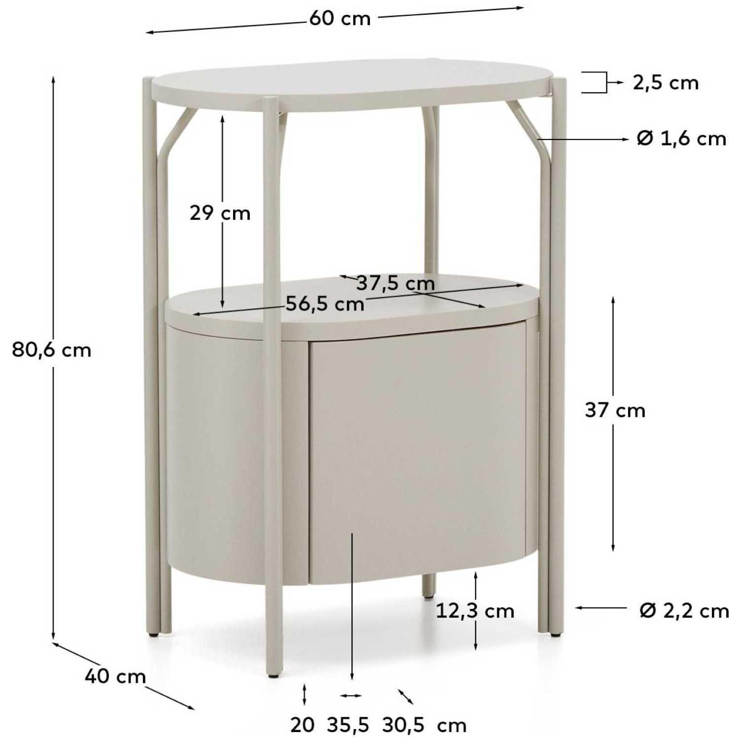 Badezimmermöbel Arely mit Stahlgestell und weiss lackiertem MDF 60x40