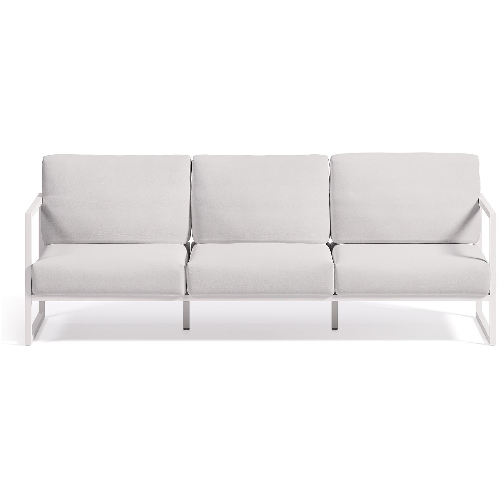 Comova 3-Sitzer-Sofa 100% weiss und Aluminium weiss 222 cm