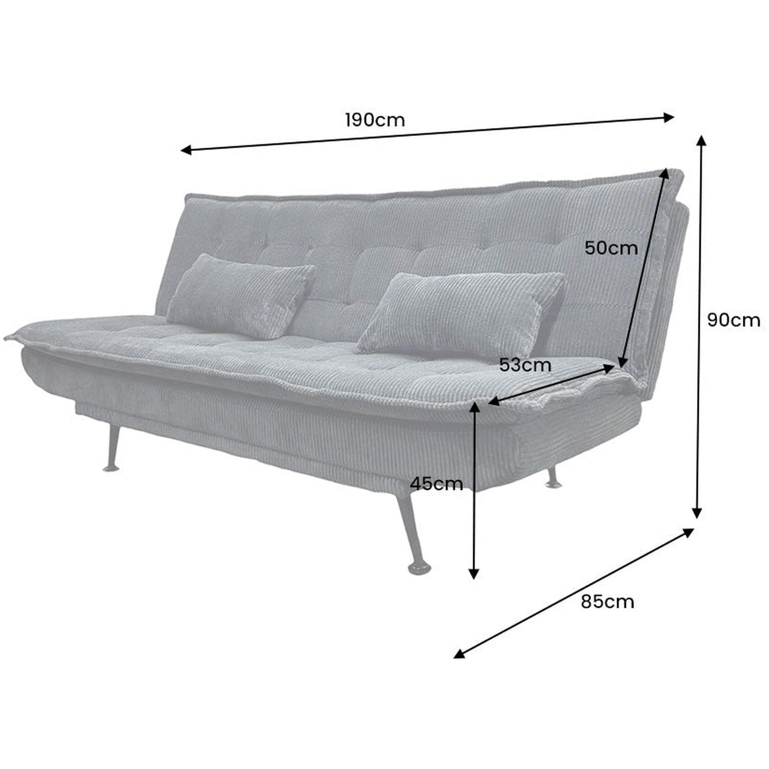 Bettsofa Montreux Cord Stoff grau 190