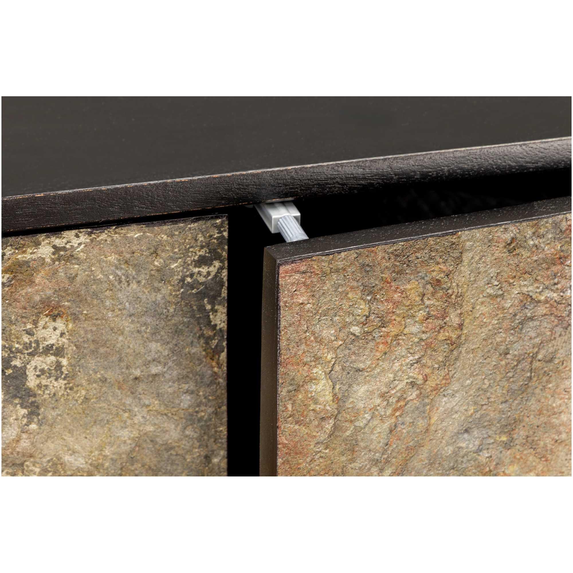 TV Wandboard Möbel Stone Natursteinfurnier natur Akazienholz schwarz 160