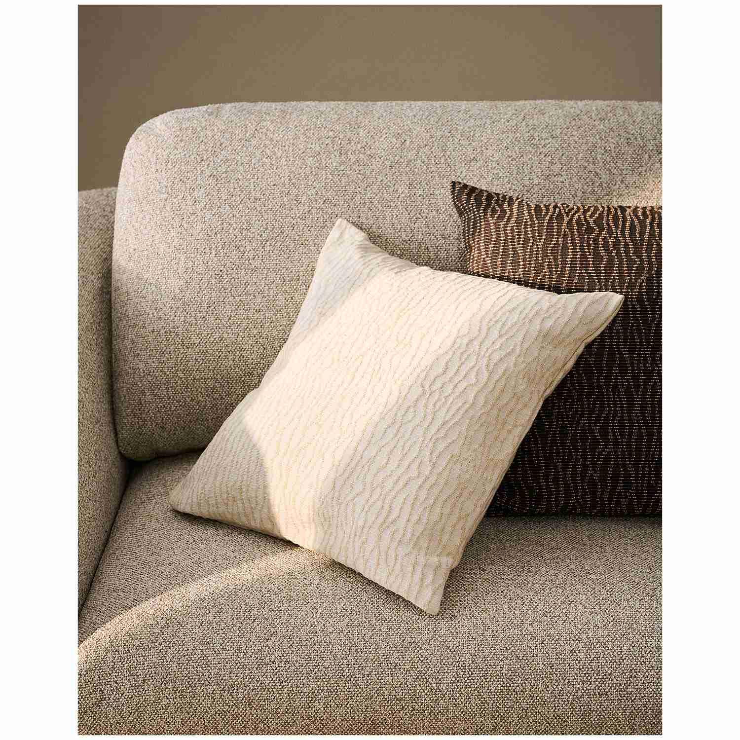 Kissenbezug Alnori aus 100 % Baumwolle mit Jacquard-Muster Écru 50 x 50 cm