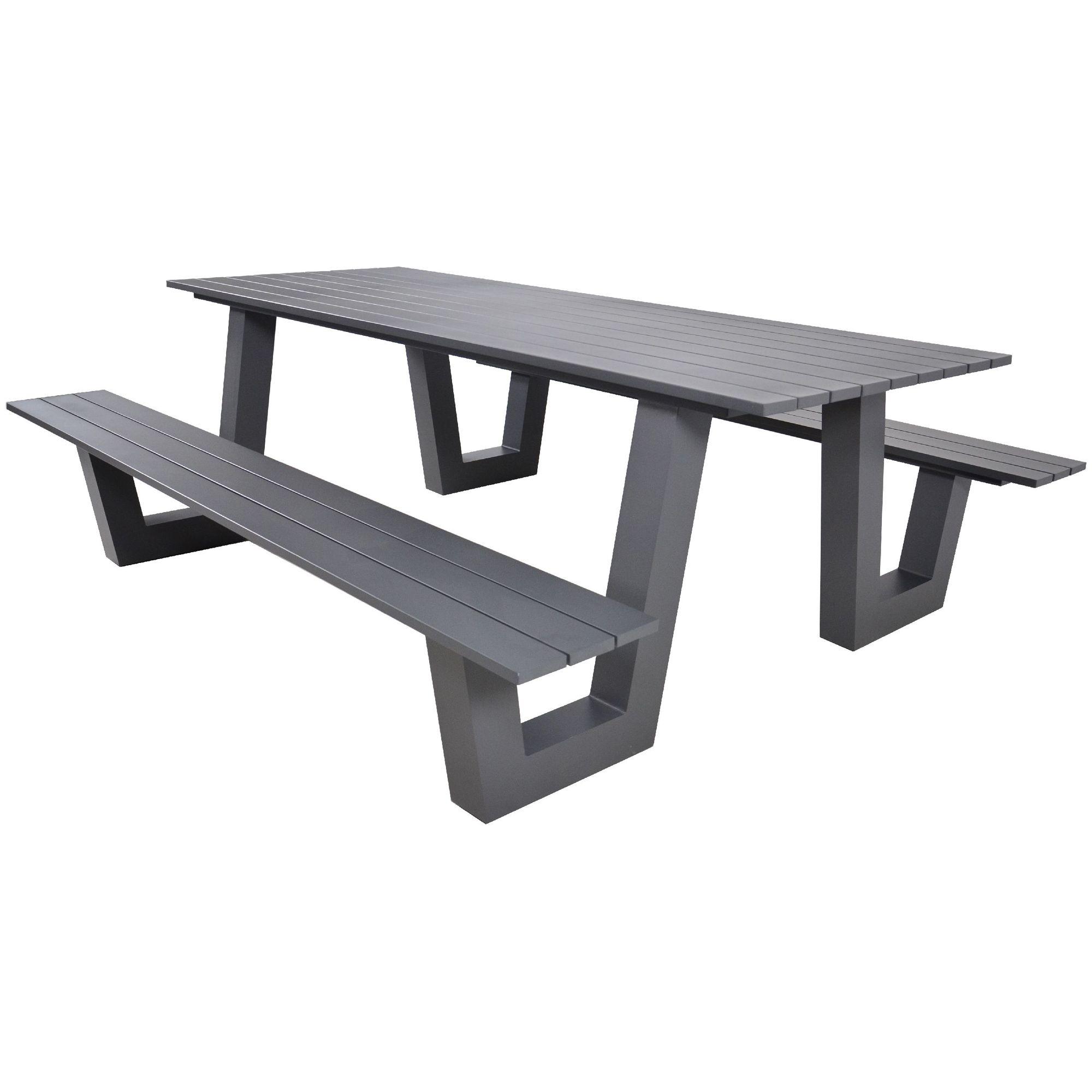 Garten Picknick Tischset Aluminium anthrazit