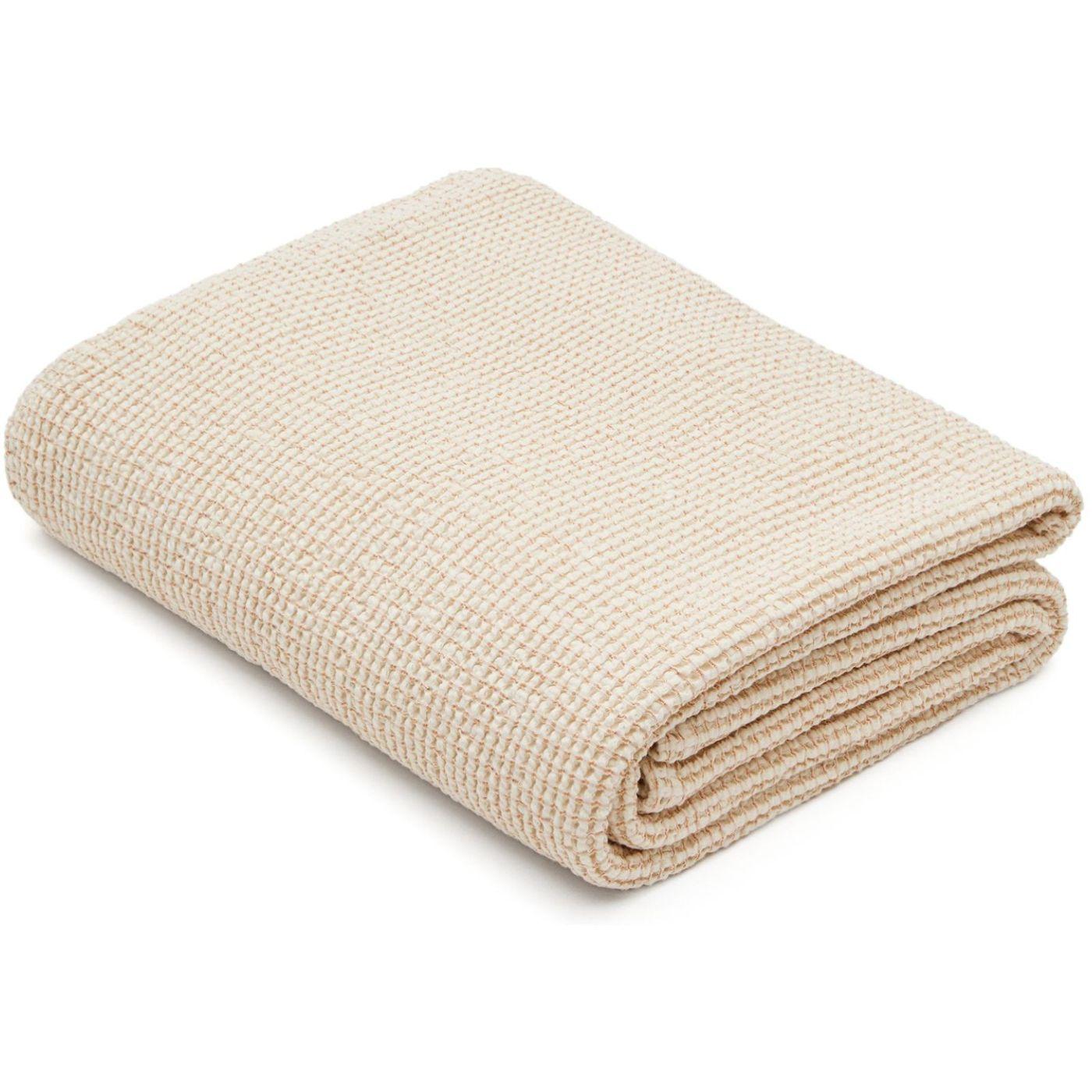 Senara Bettdecke 100% Baumwolle beige für 150/160 cm Bett