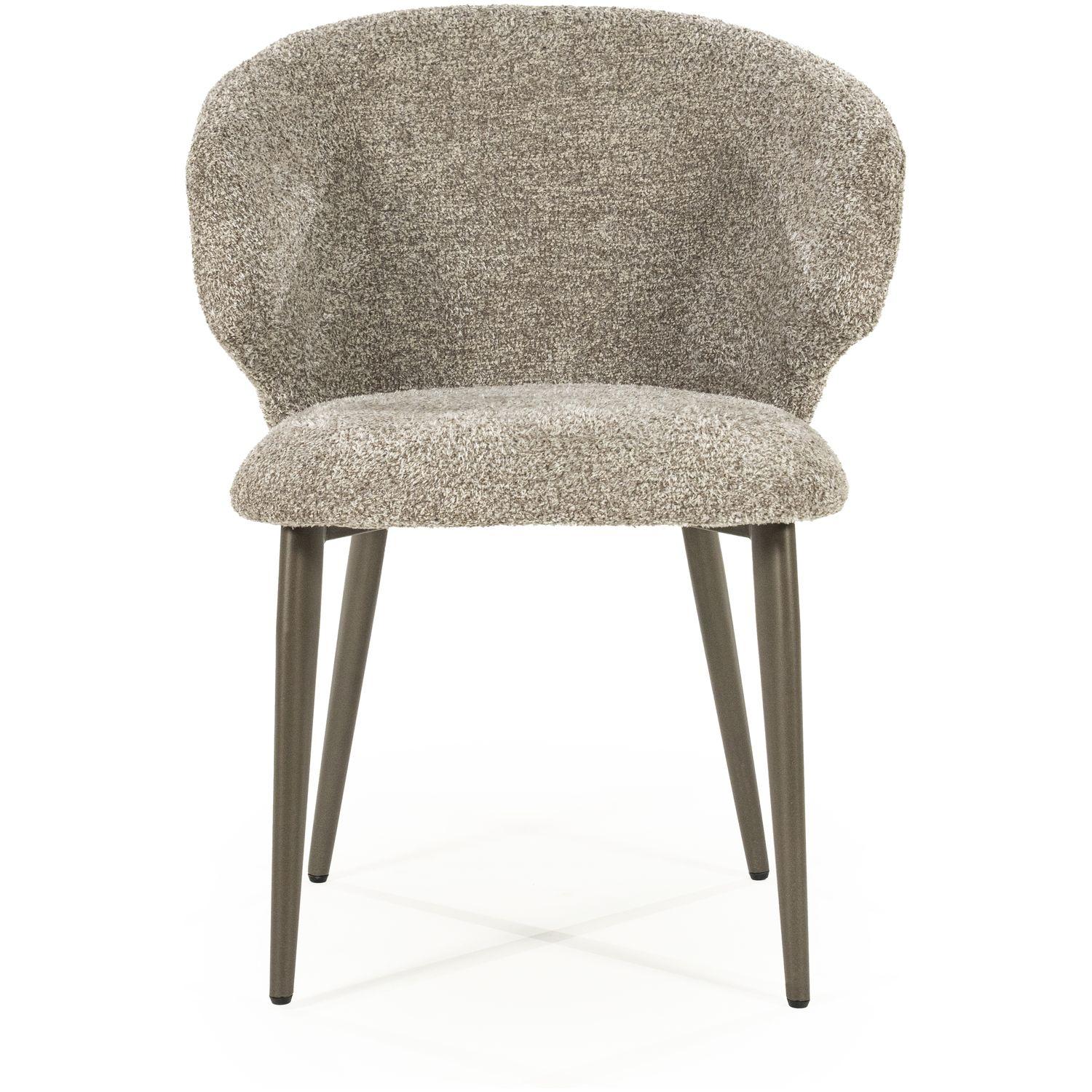 Armlehnstuhl Plaza Bouclé Stoff taupe