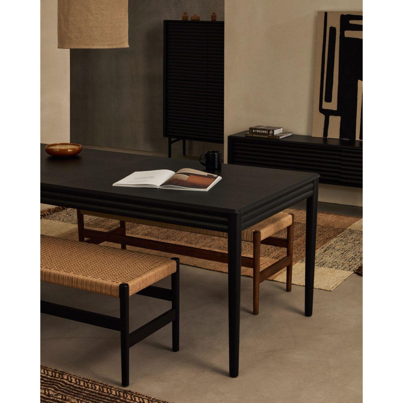 Esstisch ausziehbar Lenon Eichenholz schwarz - Grösse: 160-240x90