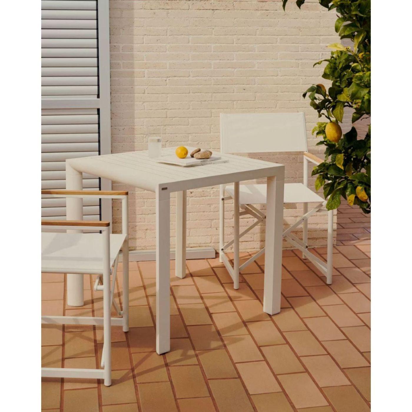 Gartentisch quadratisch Culip Aluminium weiss 77x77