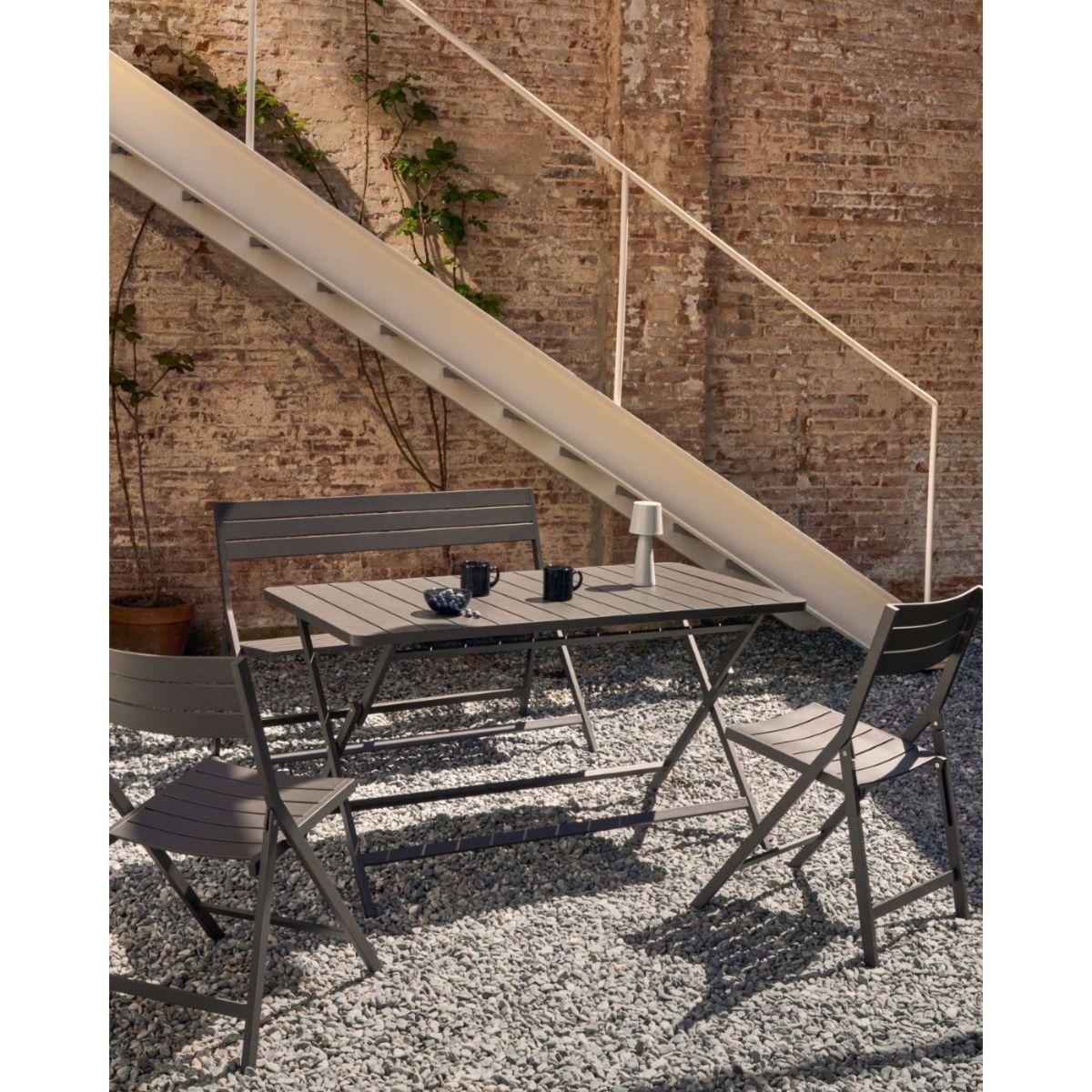 Garten Klapptisch quadratisch Torreta Aluminium dunkelgrau 140x70