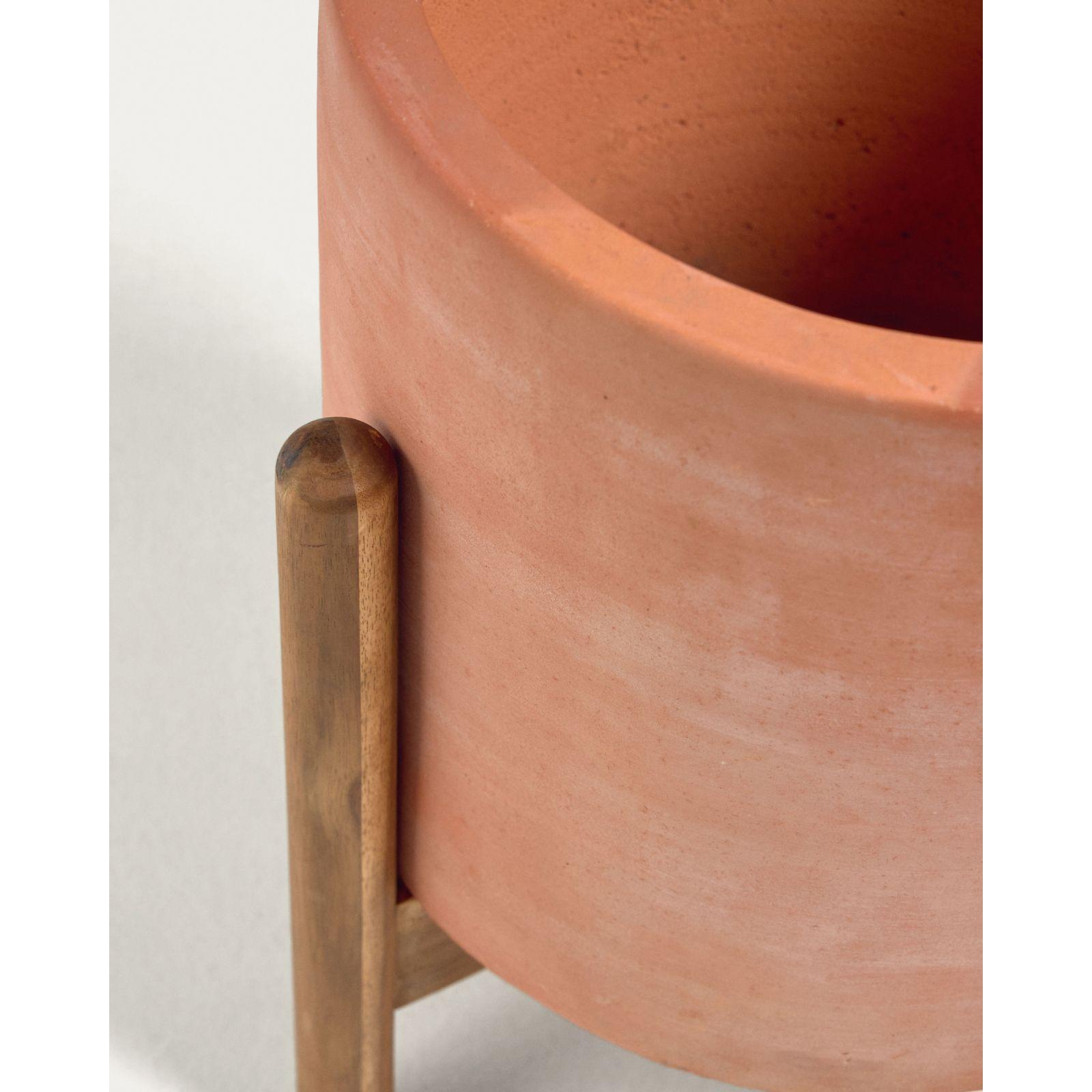 Blumentopf Dalva Terrakotta und Holzgestell