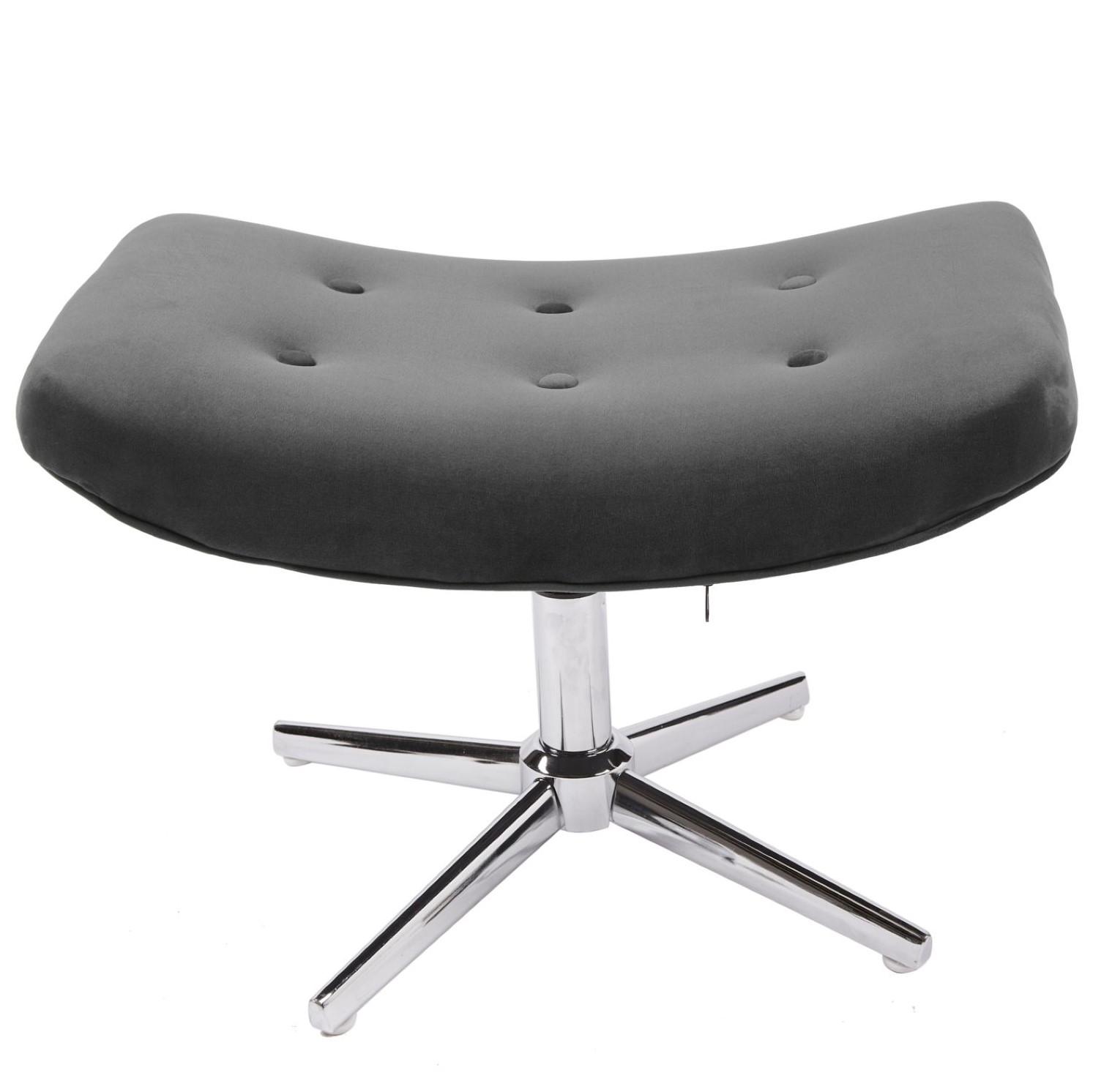 Drehhocker Lodge grau Samt