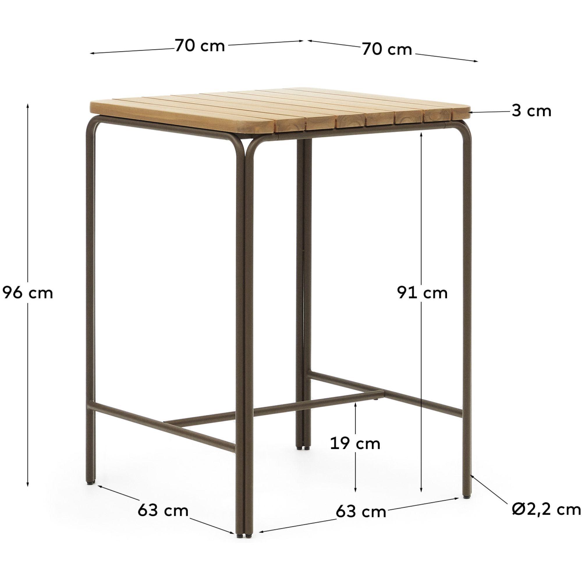 Garten Bartisch Salguer Stahl Akazienholz 70x70