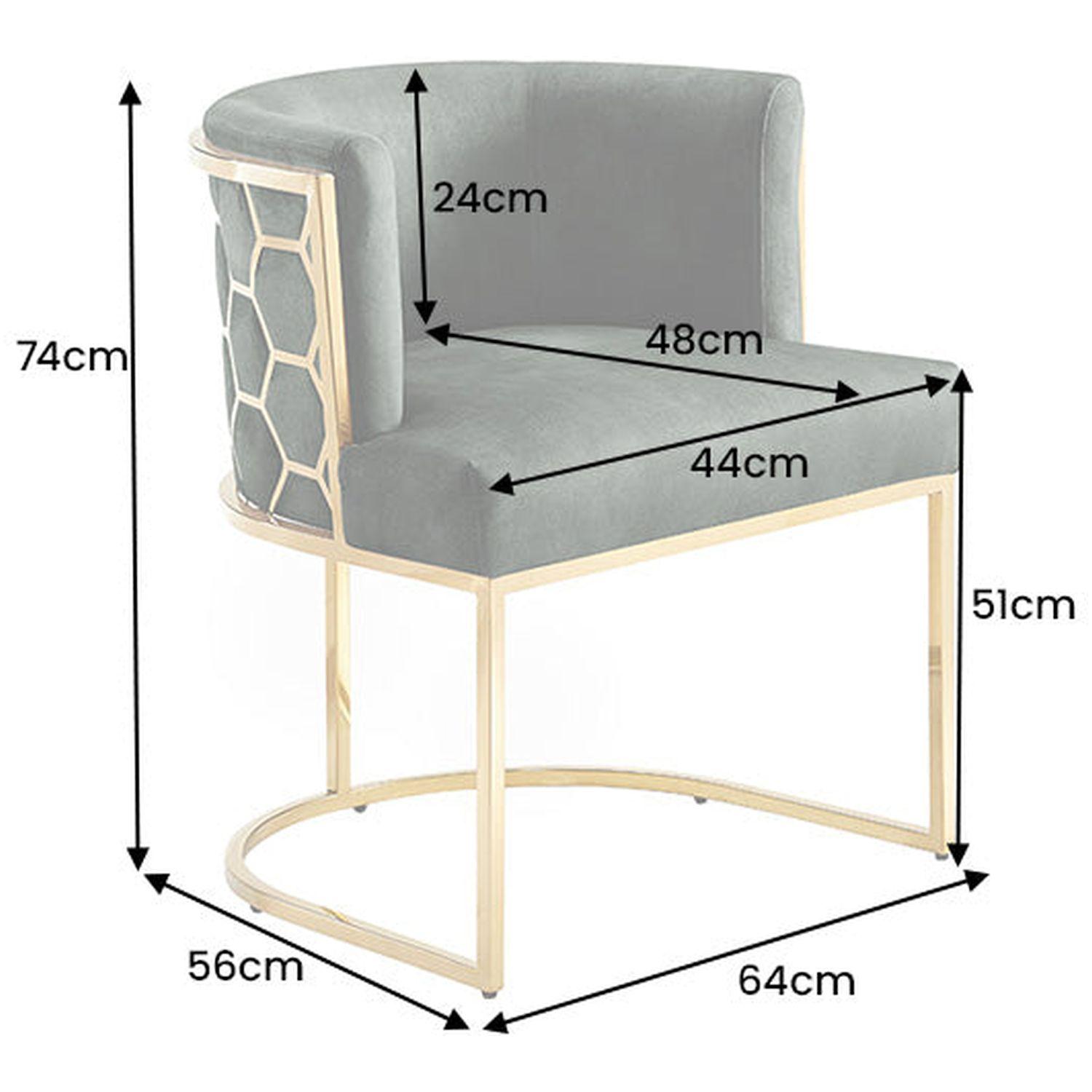 Design Armlehnstuhl Monaco Samt Stoff grün Edelstahl gold