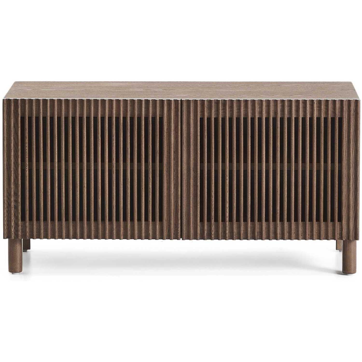 Schuhschrank Beyla aus Furnier und Massivholz aus Esche mit nussbaumfarbenem Finish 98cm FSC 100%