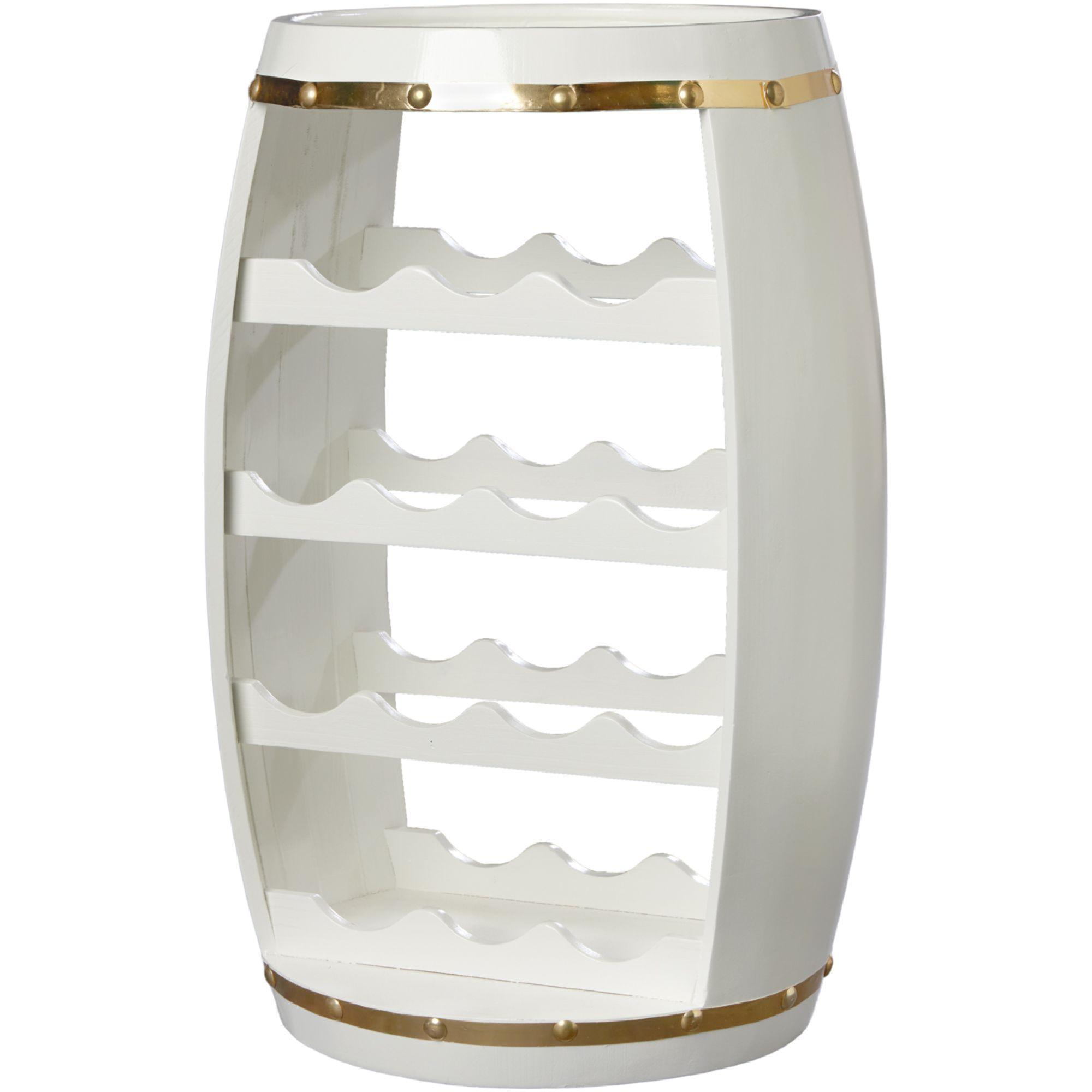 Weinfass White Barrel 60cm weiss gold