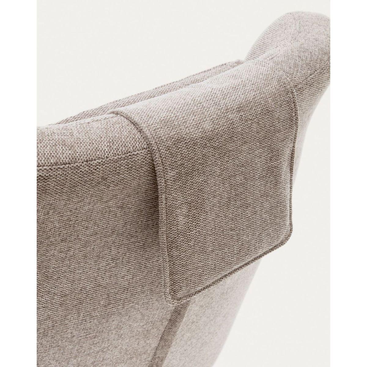 Relaxsessel drehbar Zalina Chenille Stoff beige Stahl schwarz